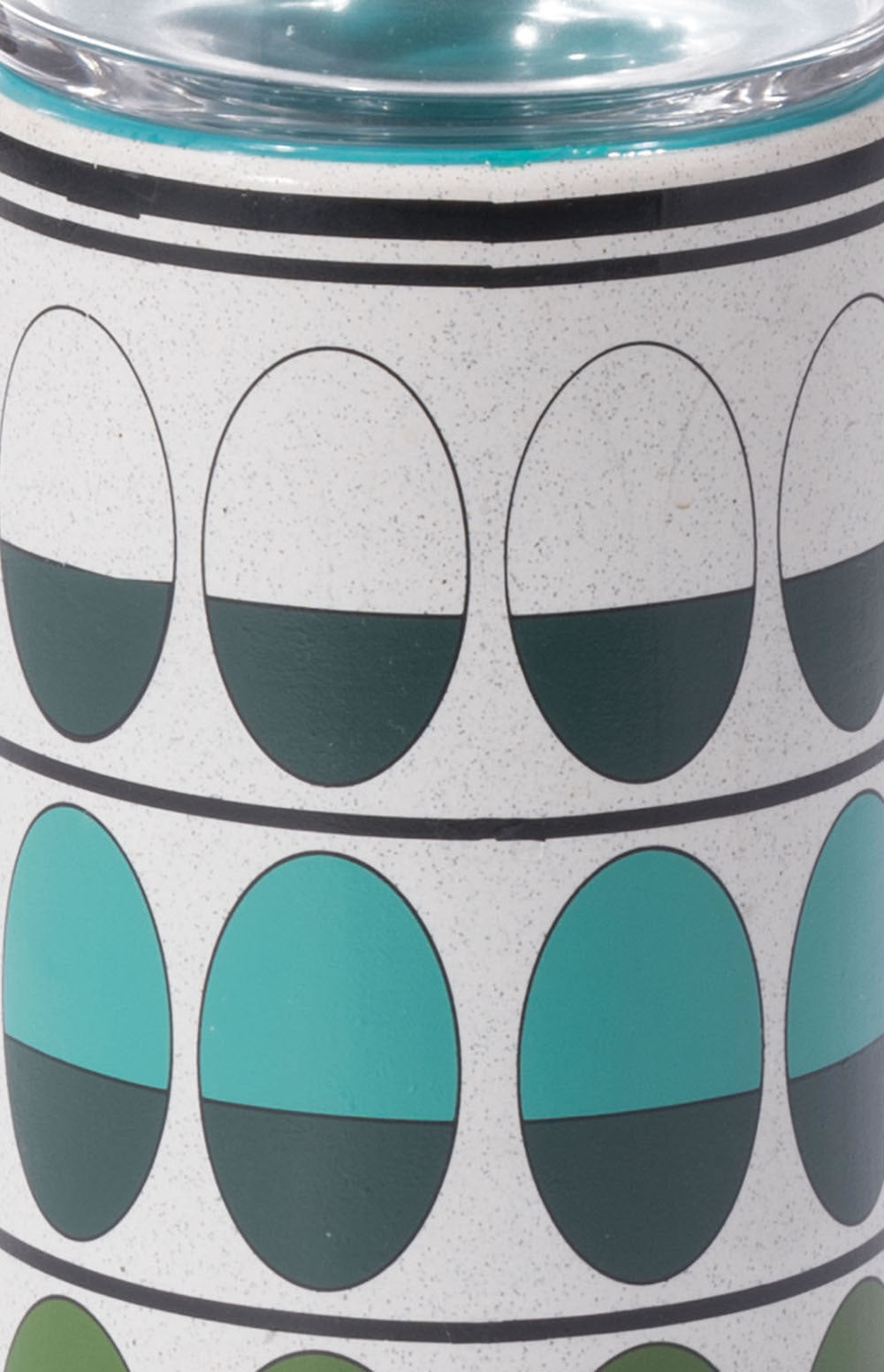 4.1" x 4.1" x 13" Green and Teal Ceramic and Glass Medium Candle Holder