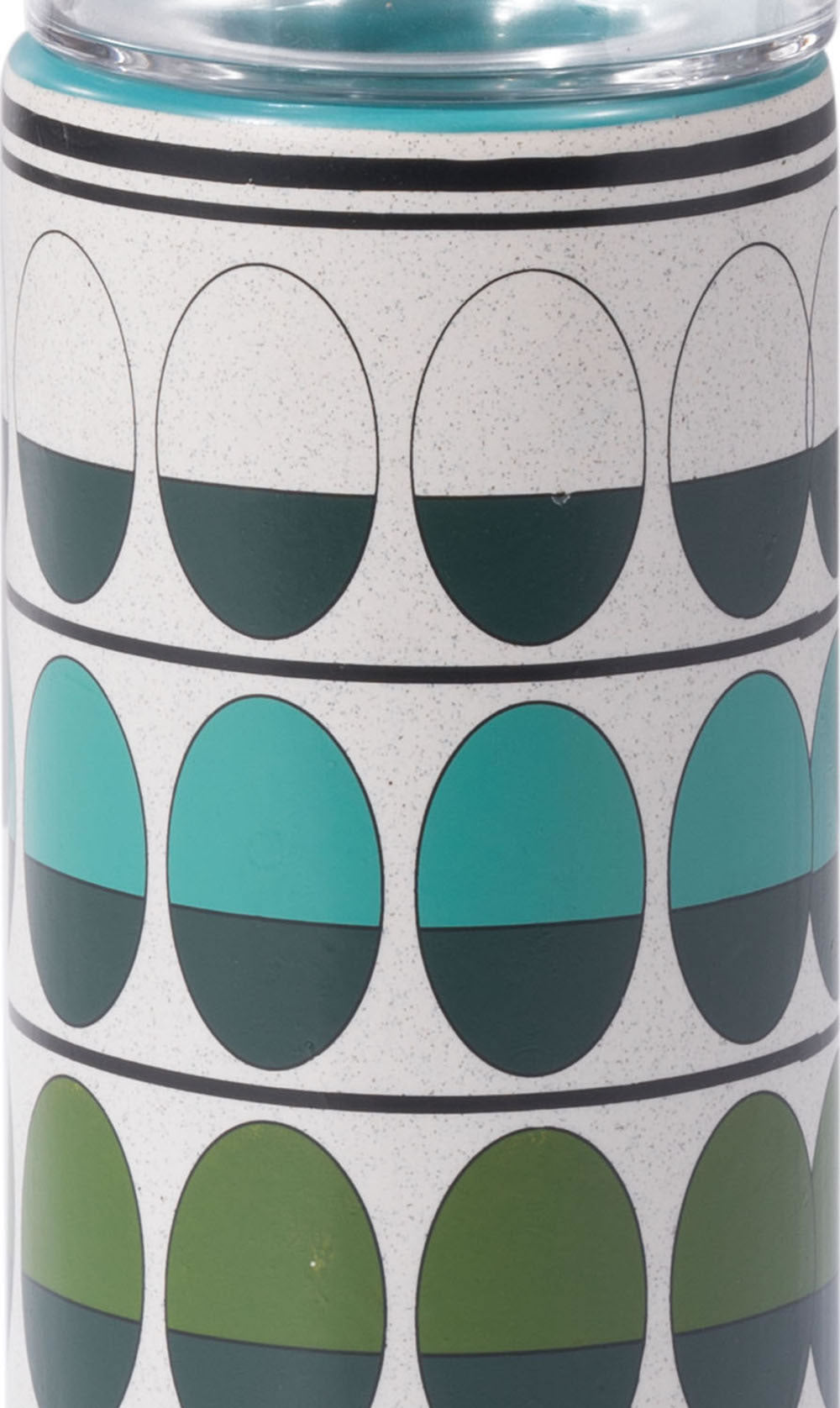4.1" x 4.1" x 11" Green and Teal Ceramic and Glass Large Candle Holder