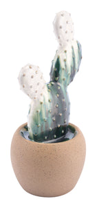 6.1" x 5.3" x 12.4" White & Green, Ceramic, Large Plant