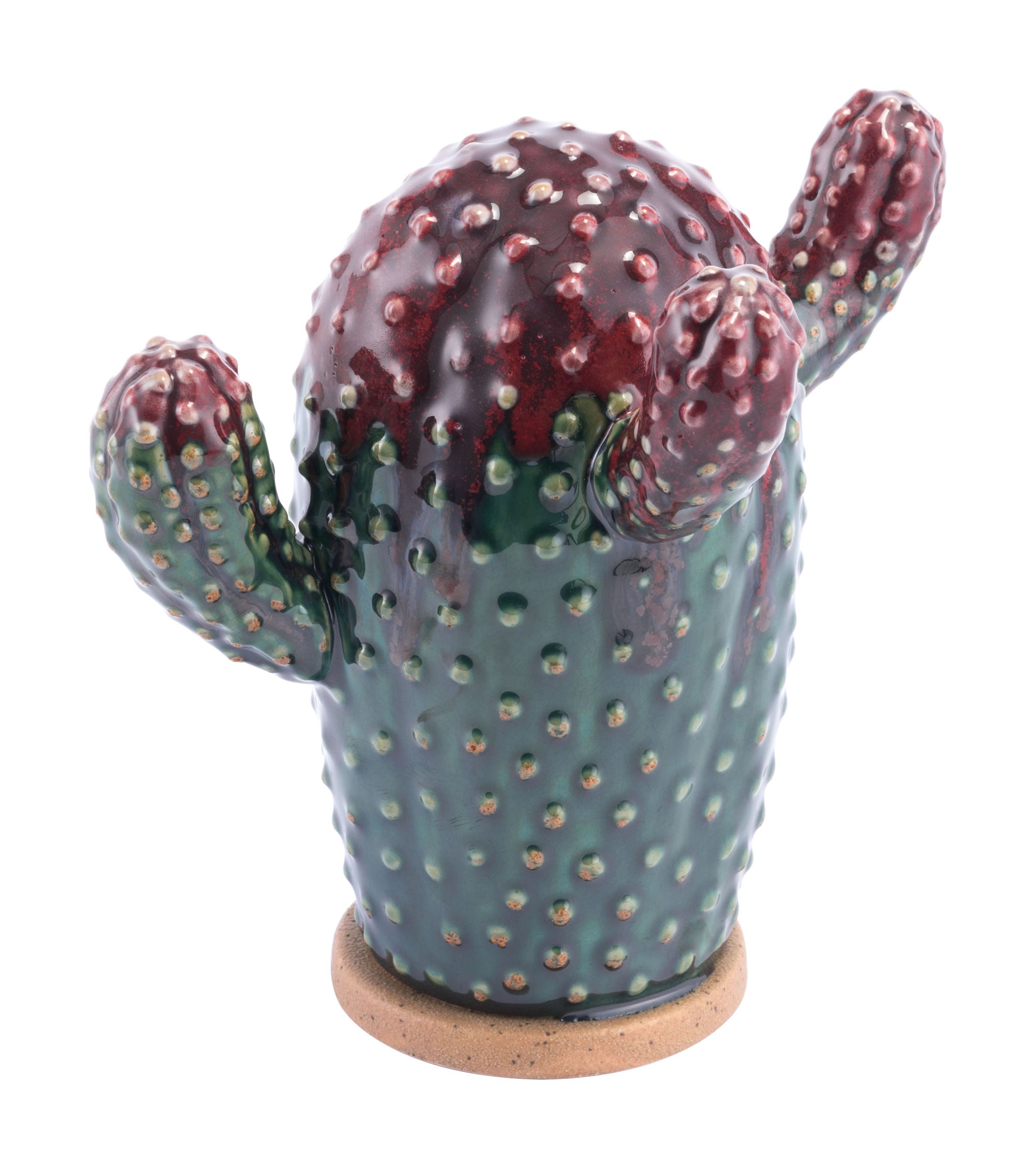 7.3" x 5.5" x 7.7" Purple & Green, Ceramic, Small Plant