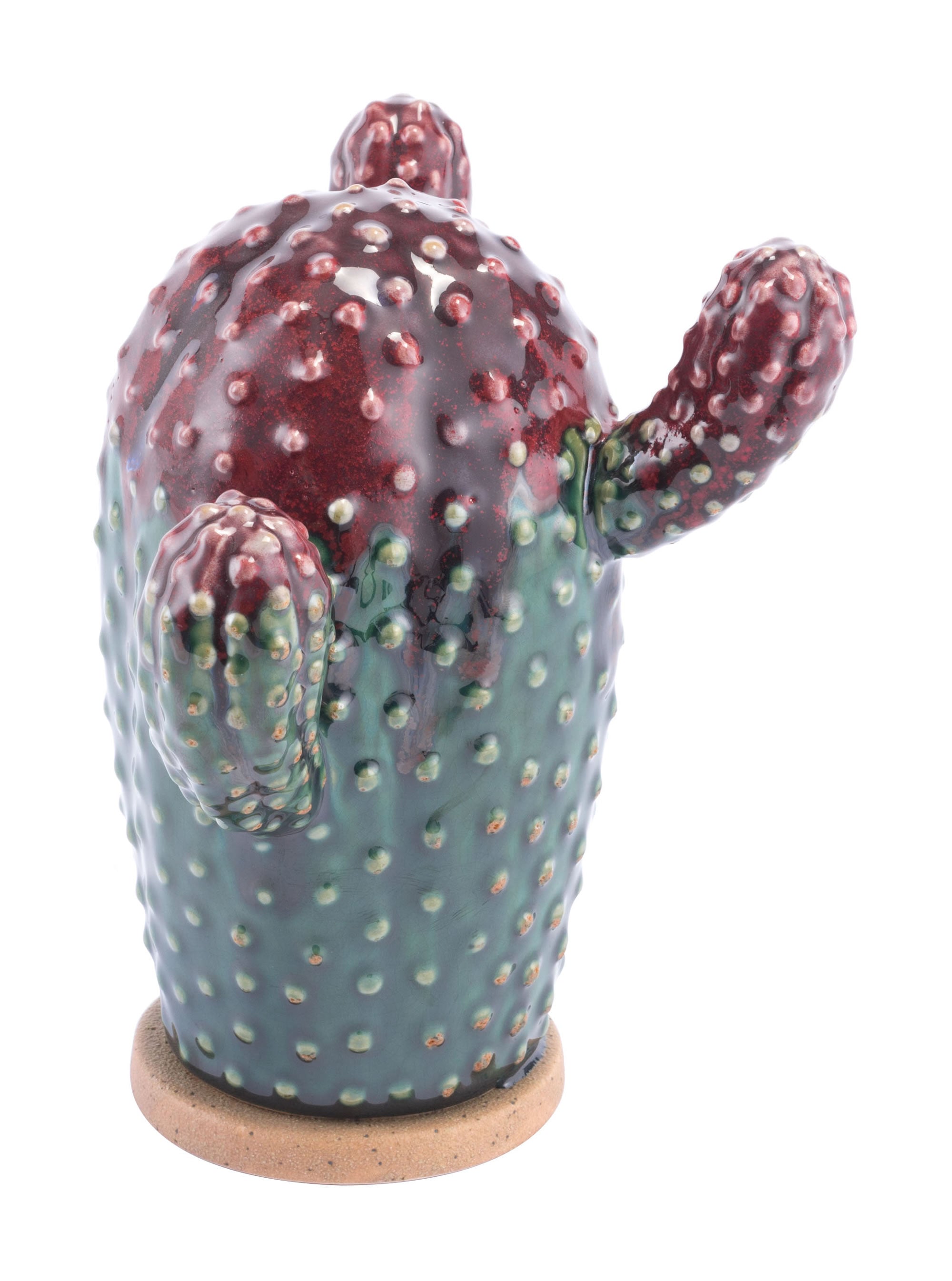 7.3" x 5.5" x 7.7" Purple & Green, Ceramic, Small Plant