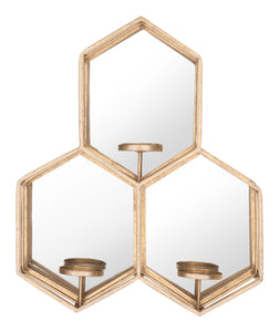16.9" x 3.9" x 20.9" Gold, Steel, Mirror & MDF, Mirror