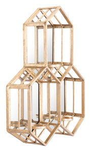 16.9" x 3.9" x 20.9" Gold, Steel, Mirror & MDF, Mirror