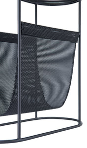 21.3" x 10" x 21.7" Black, Steel, Glass & Plastic, Side Table