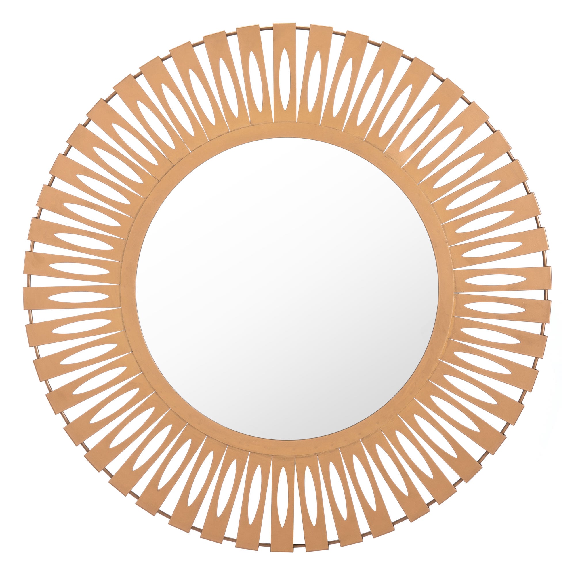 27.4" x 1.2" x 27.4" Gold, Steel, Mirror & MDF, Round Mirror