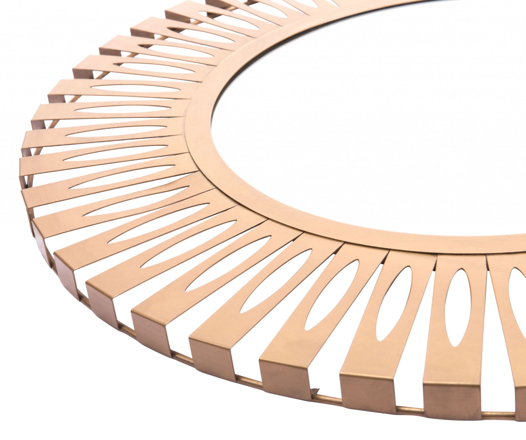 27.4" x 1.2" x 27.4" Gold, Steel, Mirror & MDF, Round Mirror