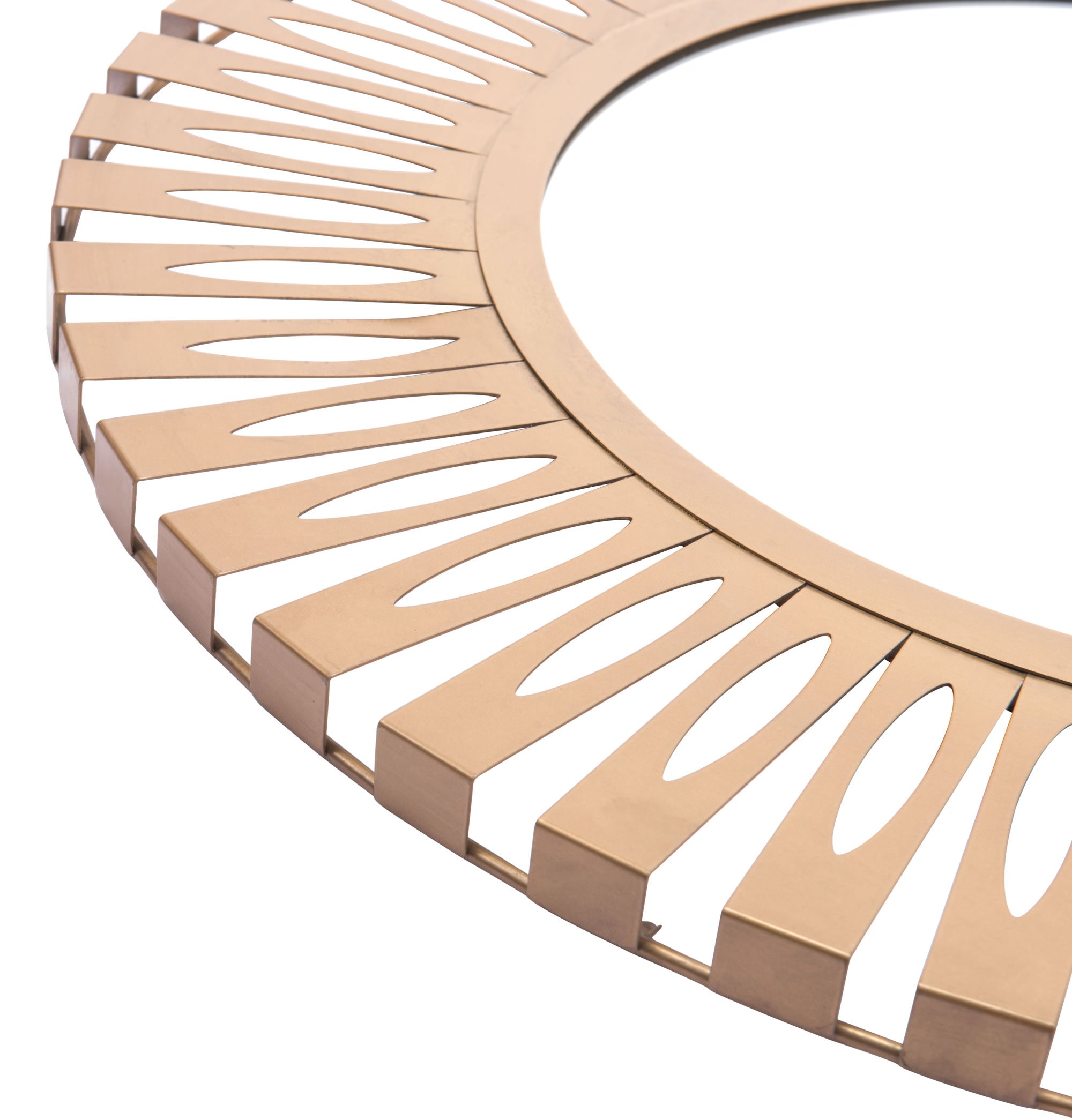 27.4" x 1.2" x 27.4" Gold, Steel, Mirror & MDF, Round Mirror