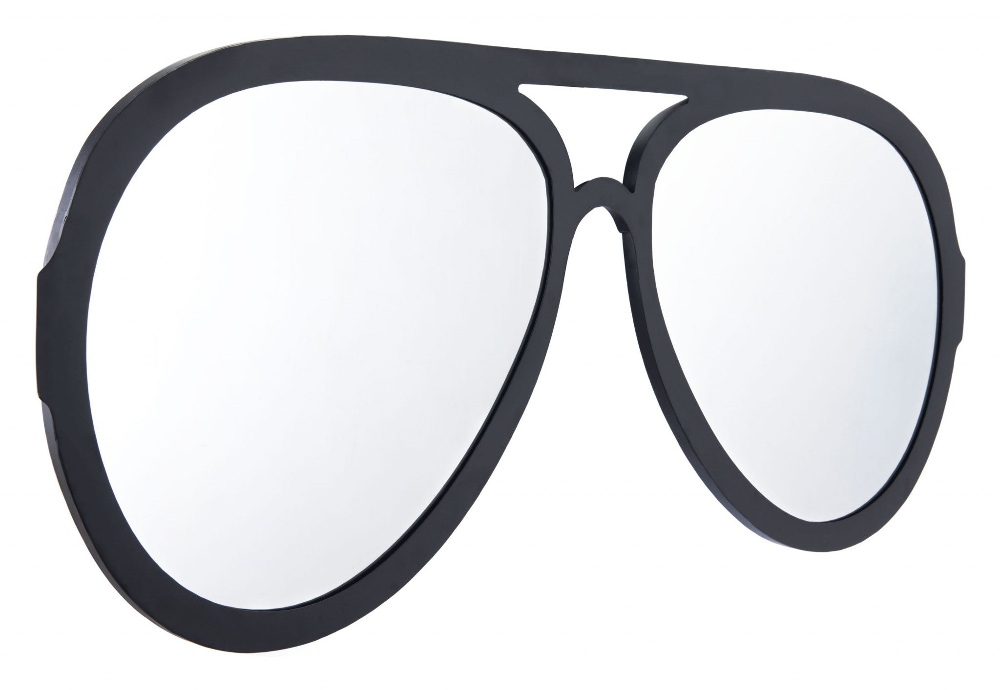 45.9" x 0.8" x 20.1" Black Steel Mirror and MDF Mirror