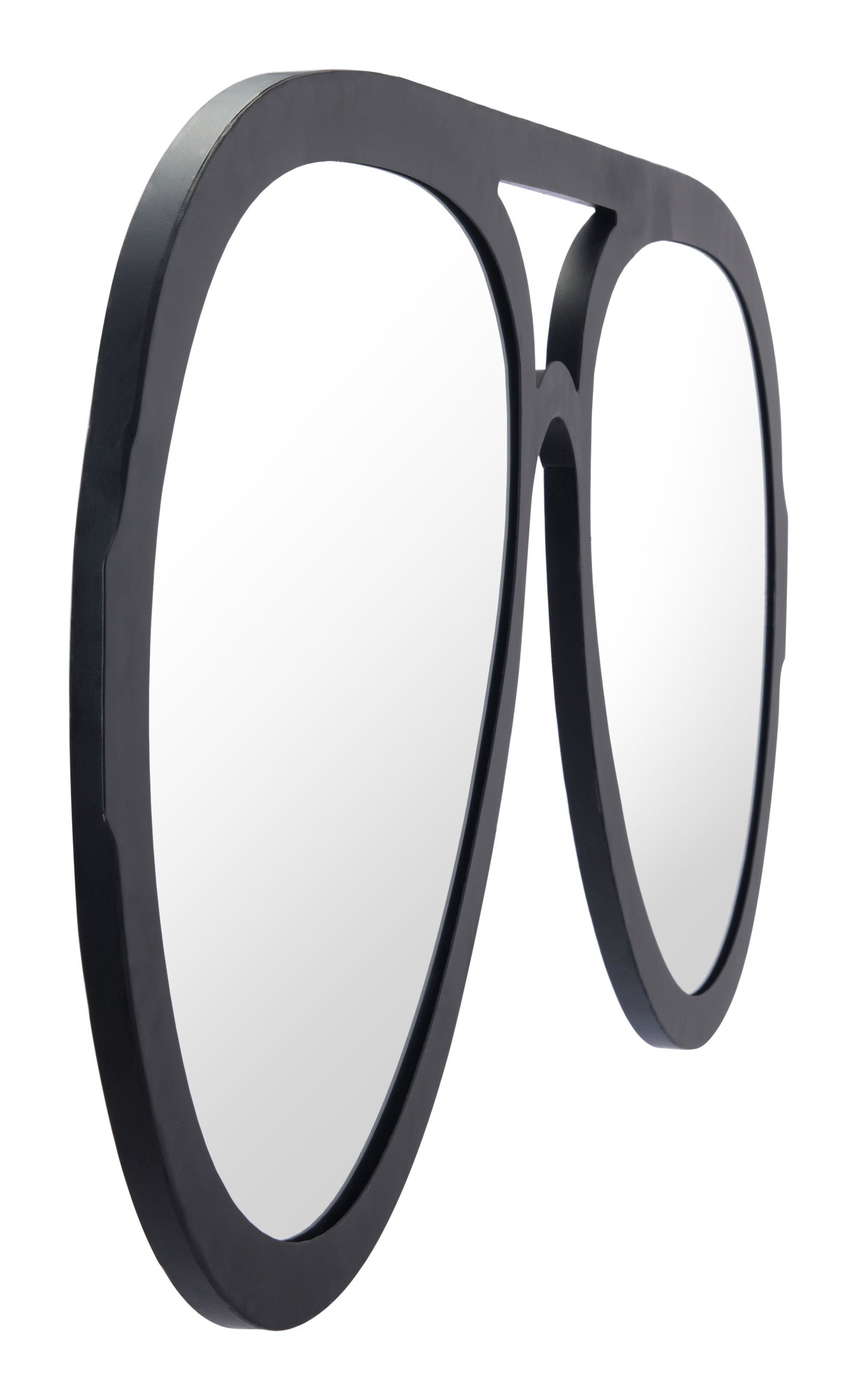 45.9" x 0.8" x 20.1" Black Steel Mirror and MDF Mirror