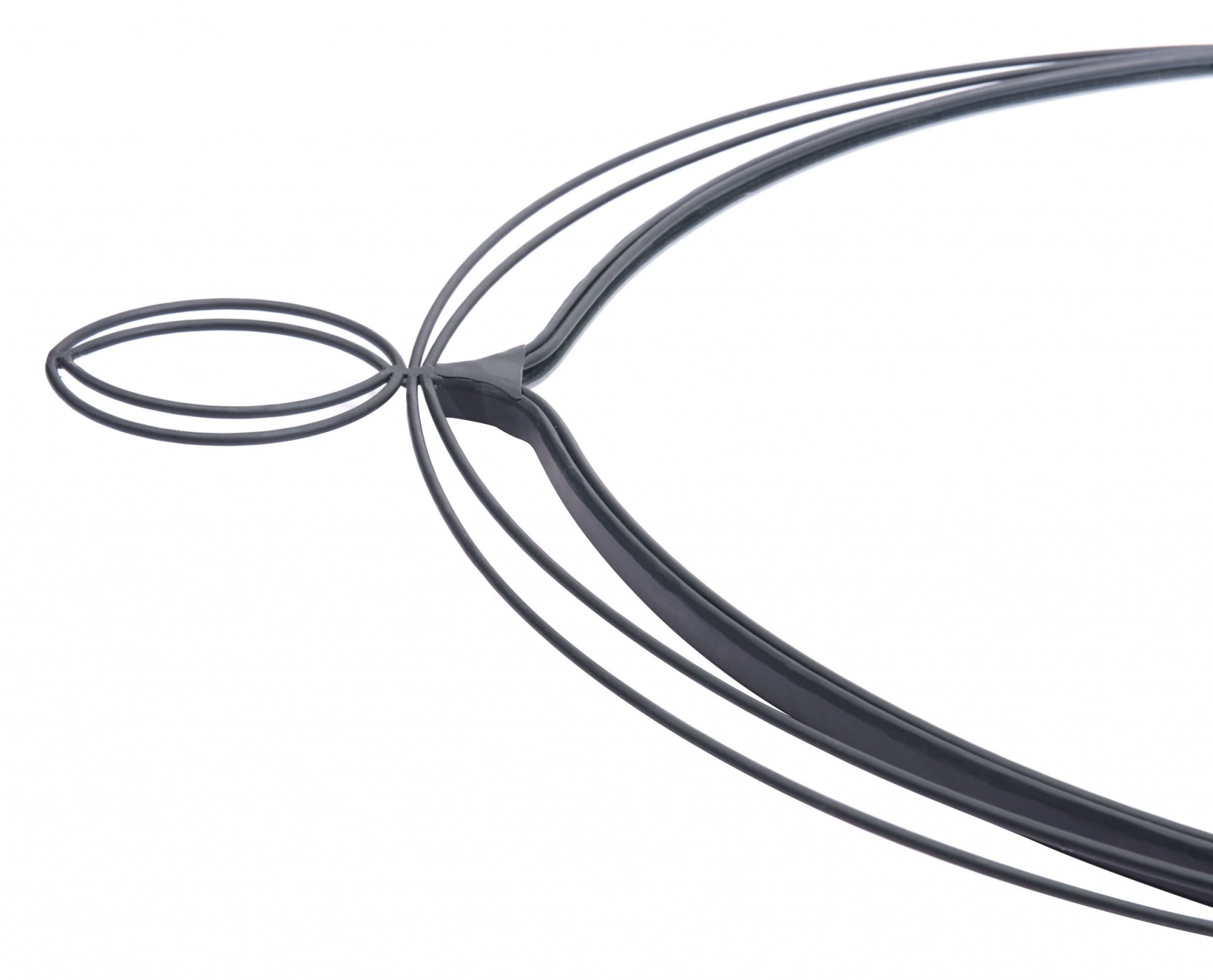 29.9" x 1" x 35.4" Black, Steel, Mirror & MDF, Round Mirror