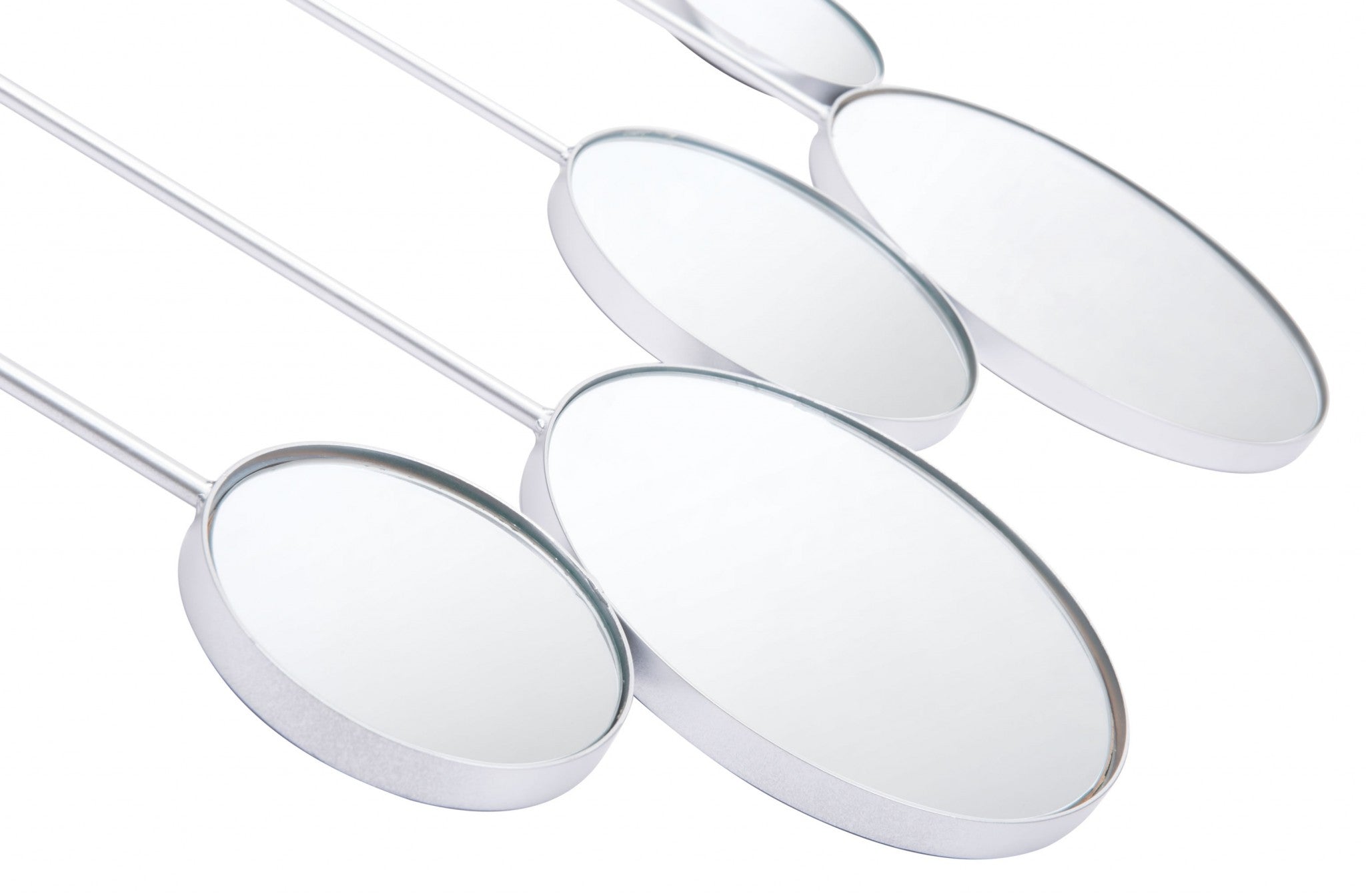 34.8" x 0.8" x 41.1" Silver, Steel, Mirror & MDF, Round Mirrors