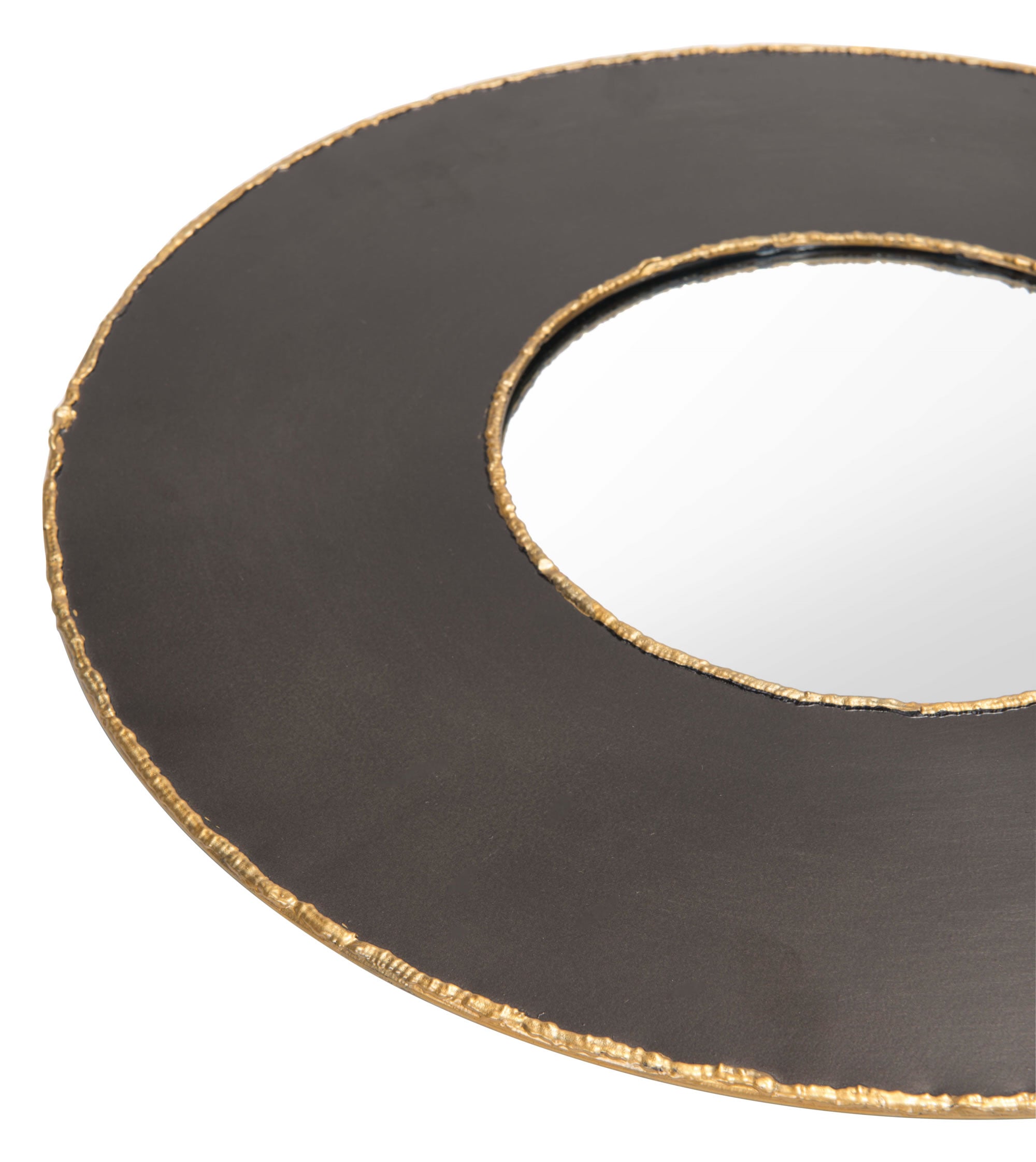 19.7" x 1.2" x 19.7" Black, Steel, Mirror & MDF, Round Mirrors - Set of 3