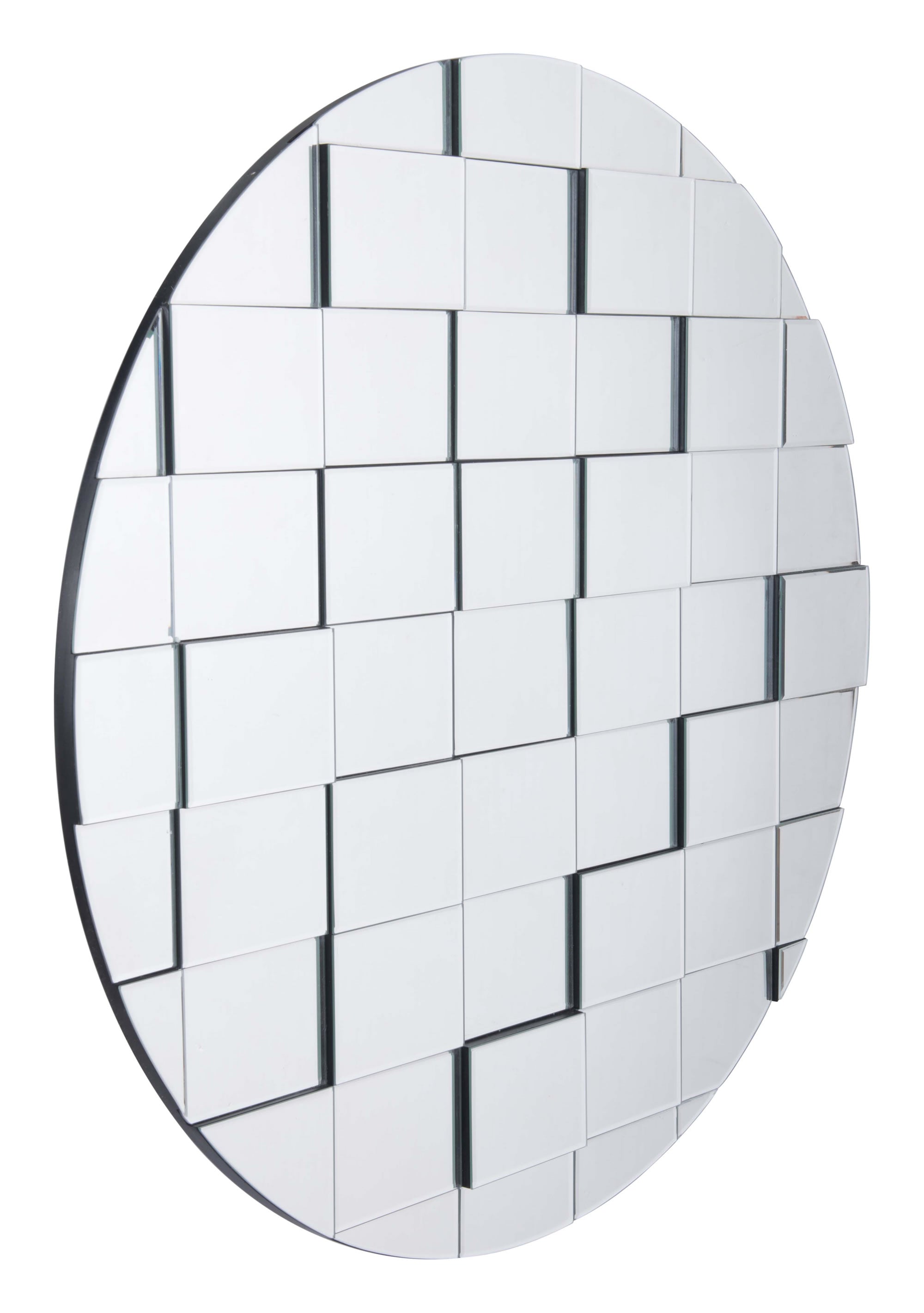 39.4" x 1.4" x 39.4" Mirror, Mirror & MDF, Round Mirror