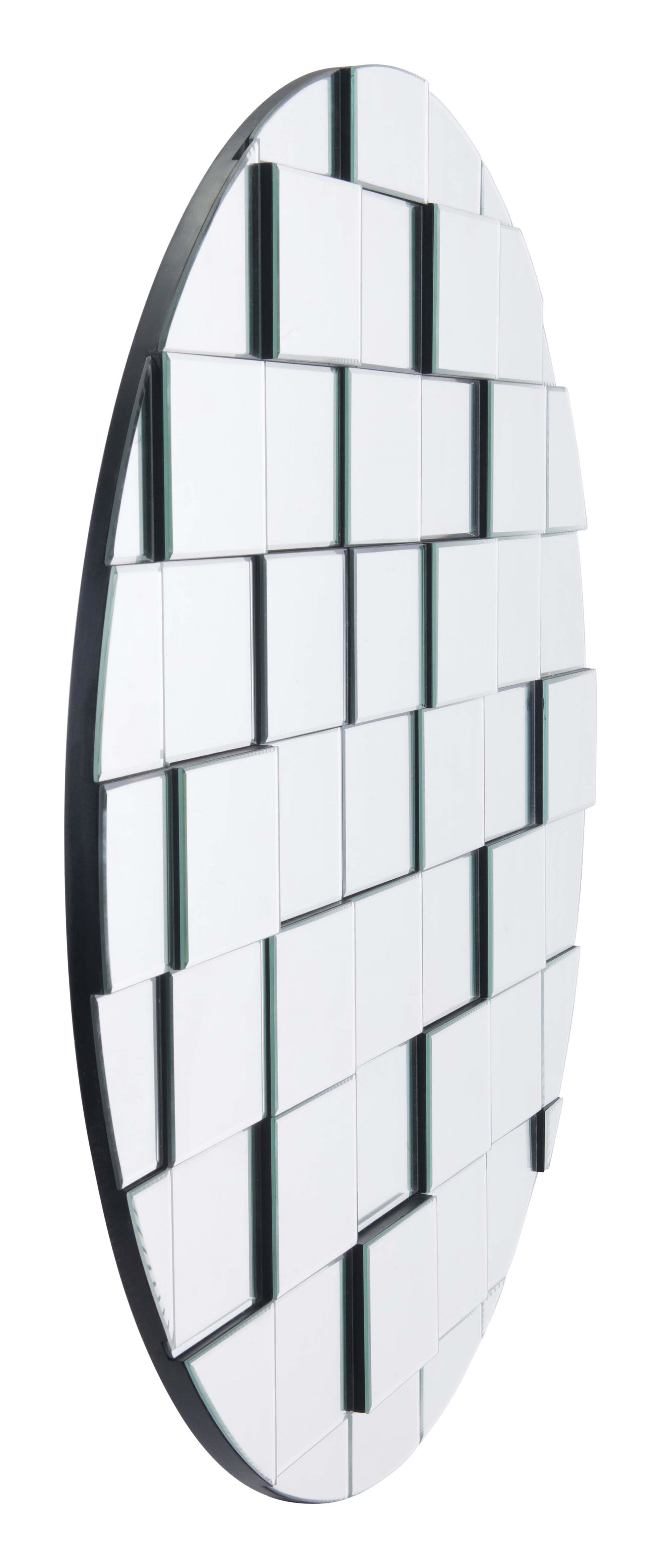 39.4" x 1.4" x 39.4" Mirror, Mirror & MDF, Round Mirror