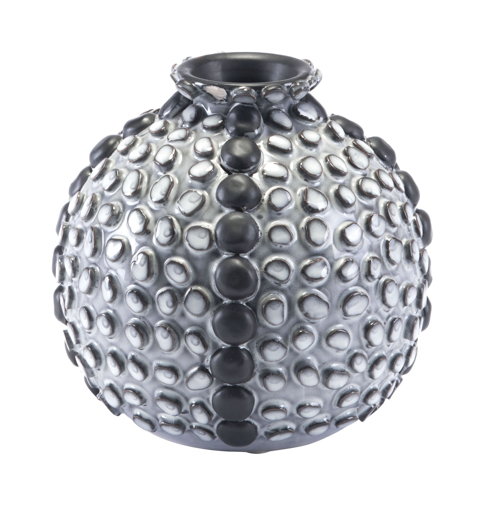 7.1" x 7.1" x 6.7" Gray, Ceramic, Small Bottle