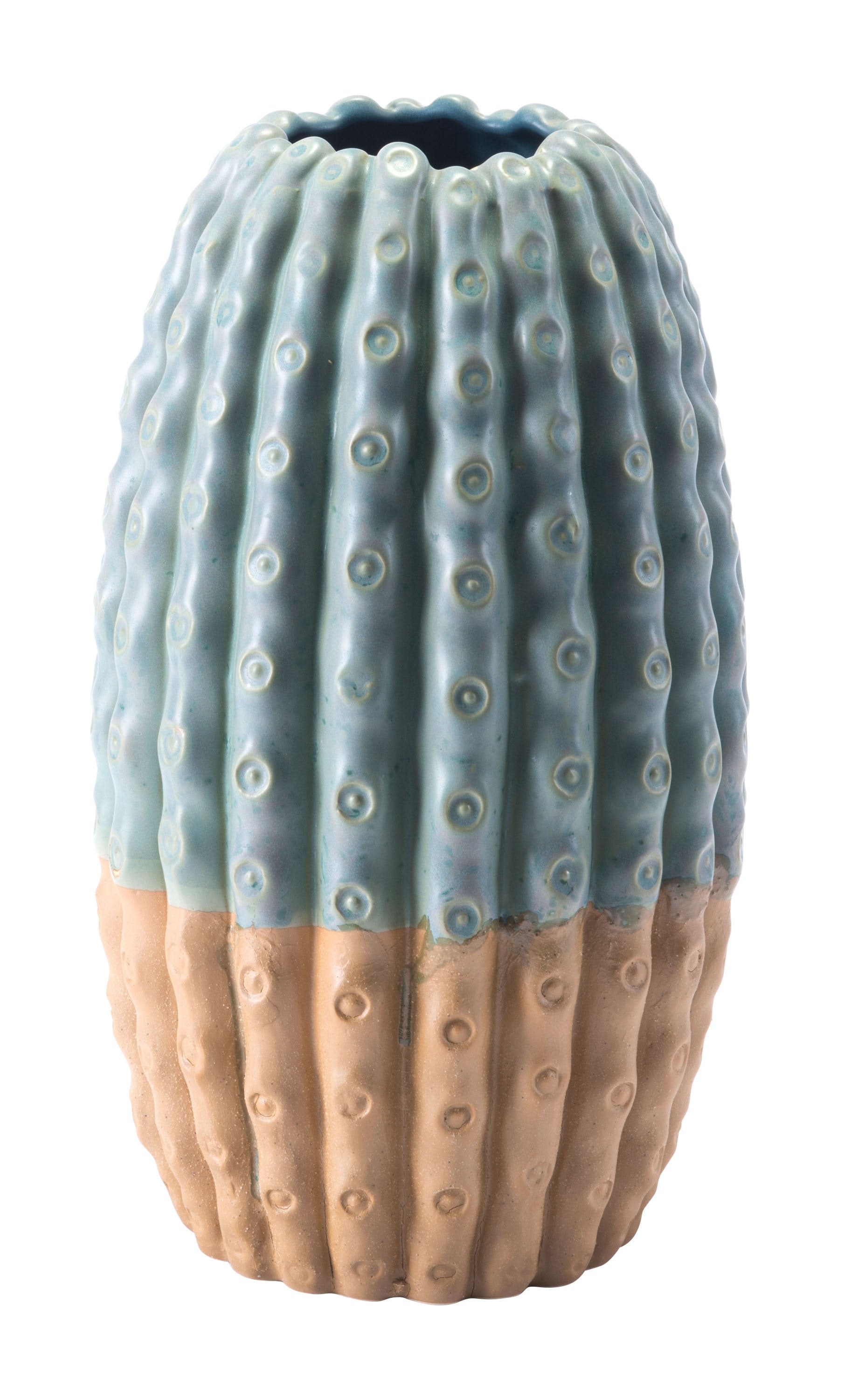 7.1" x 7.1" x 12.2" Green, Ceramic, Medium Vase