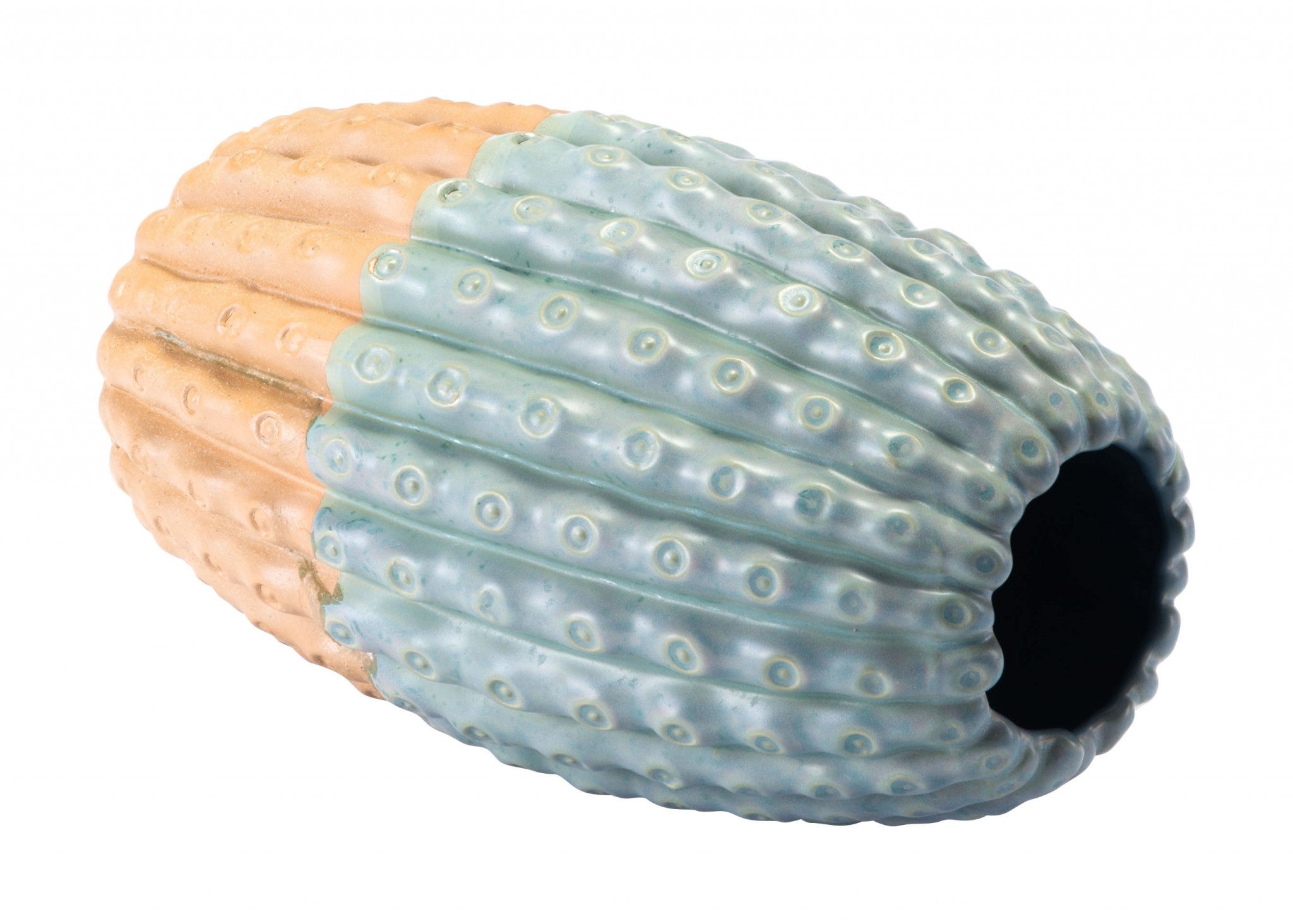 7.1" x 7.1" x 12.2" Green, Ceramic, Medium Vase