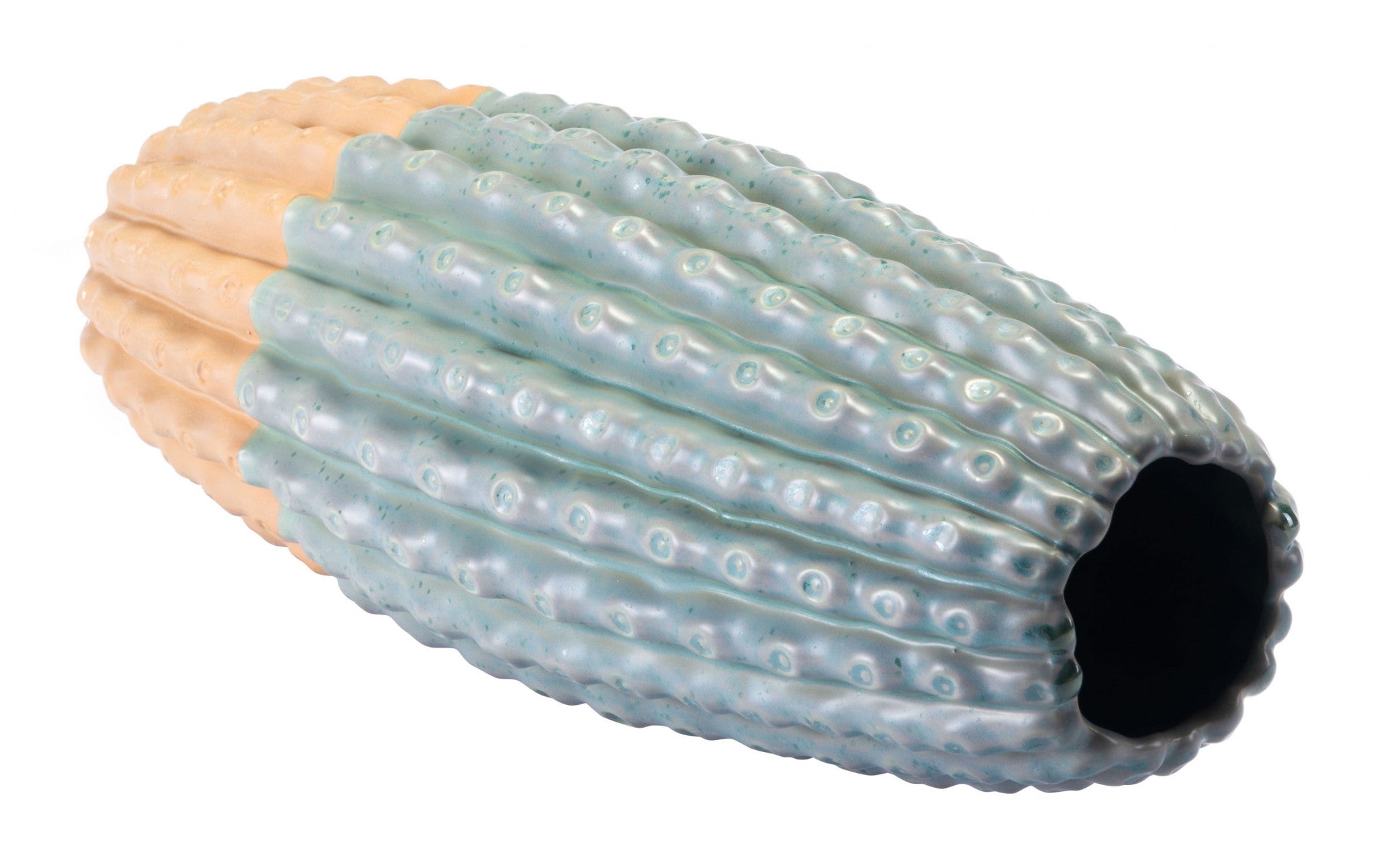 8.3" x 8.3" x 21.3" Green Ceramic Large Vase