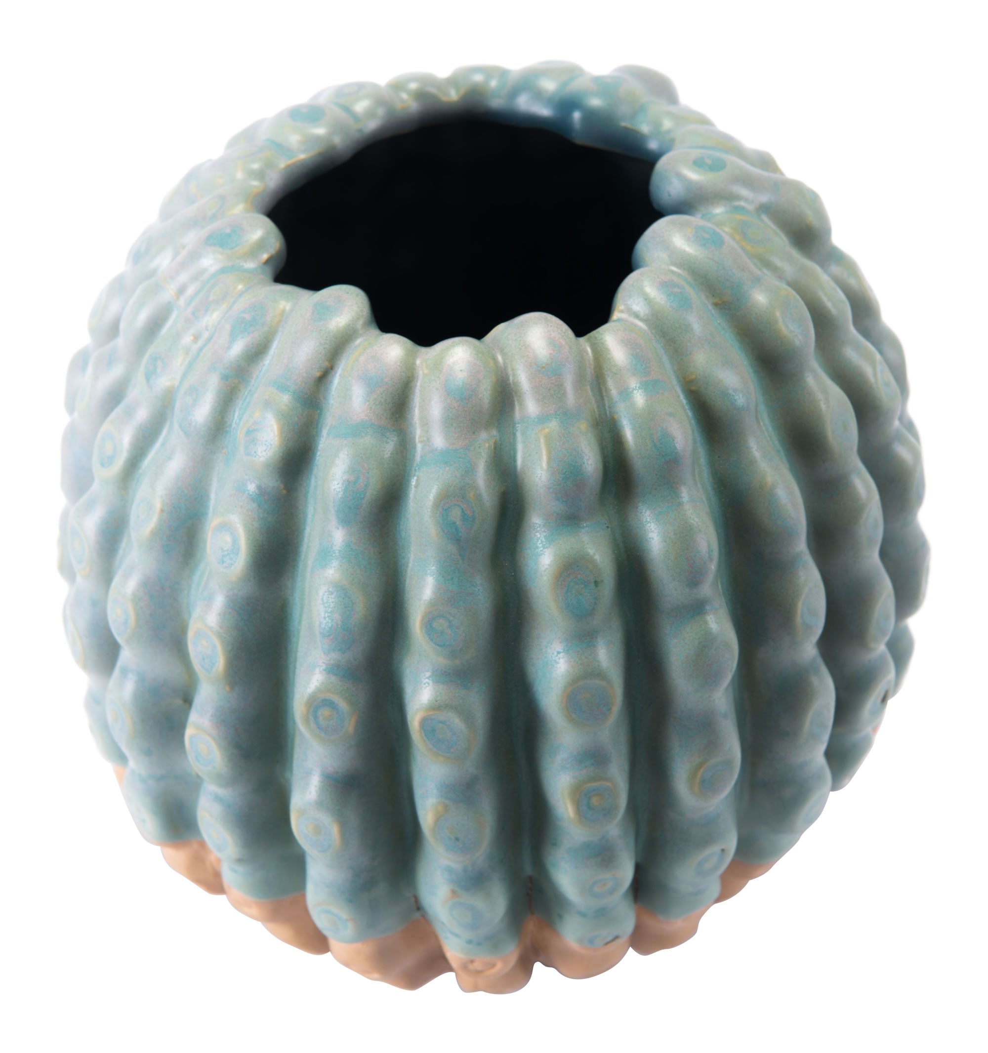 5.9" x 5.9" x 5.5" Green, Ceramic, Small Vase