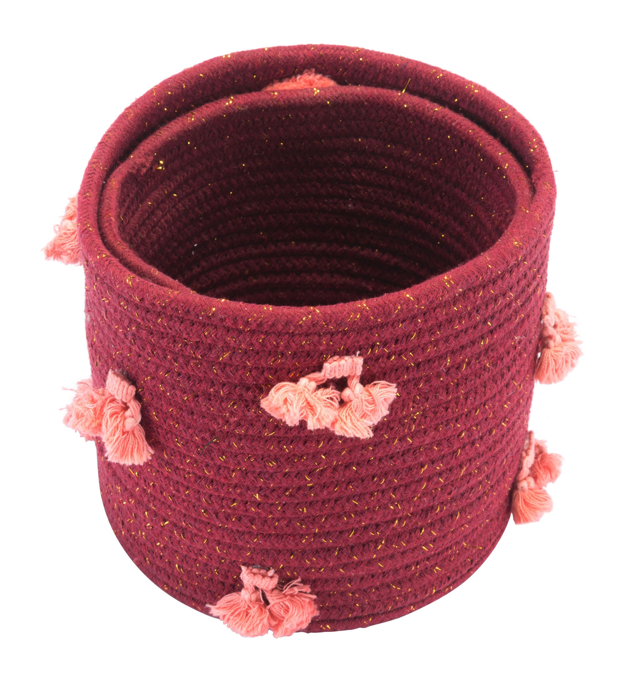 6.7" x 6.7" x 7.1" Multicolor, Cotton, Baskets - Set of 3