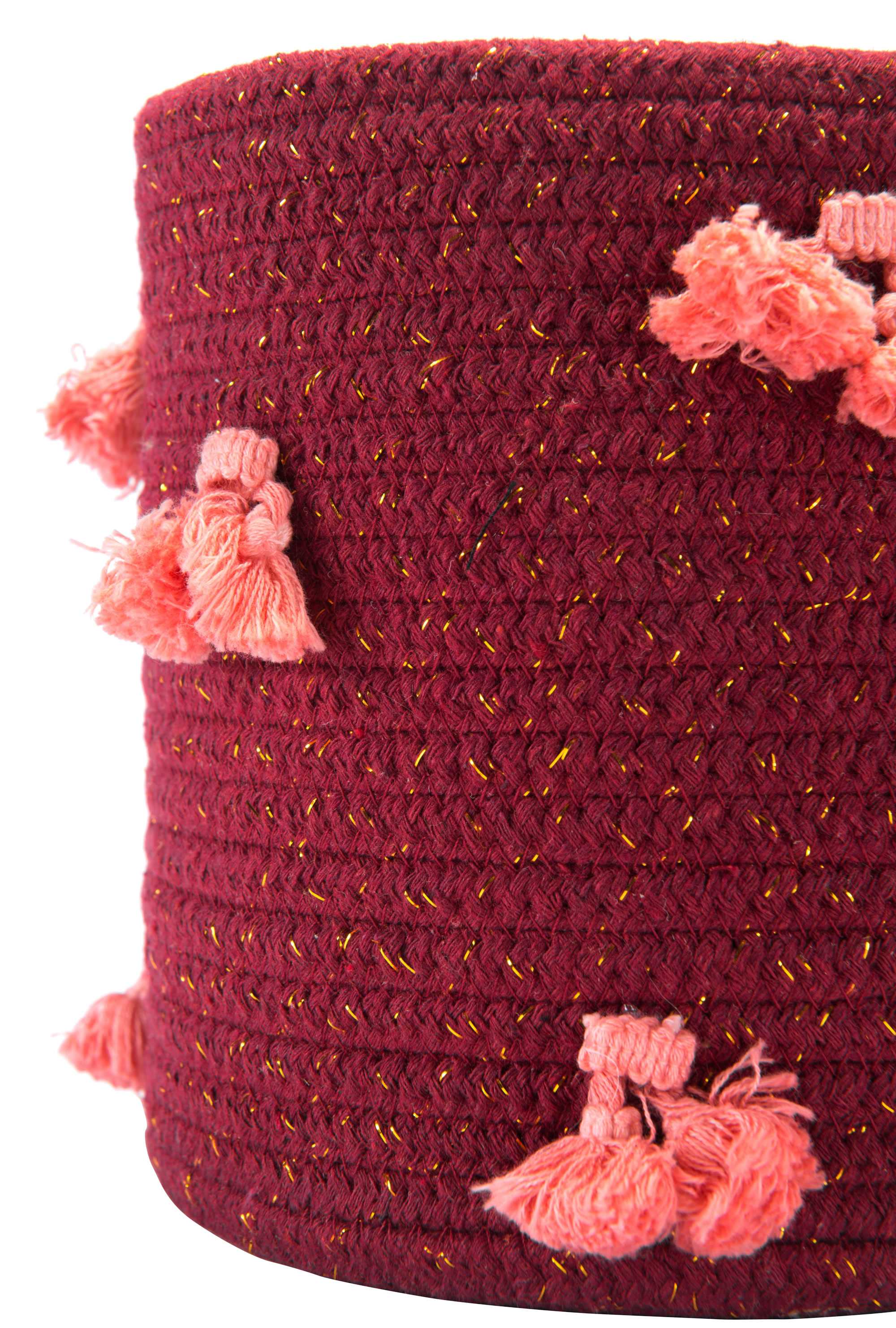 6.7" x 6.7" x 7.1" Multicolor, Cotton, Baskets - Set of 3