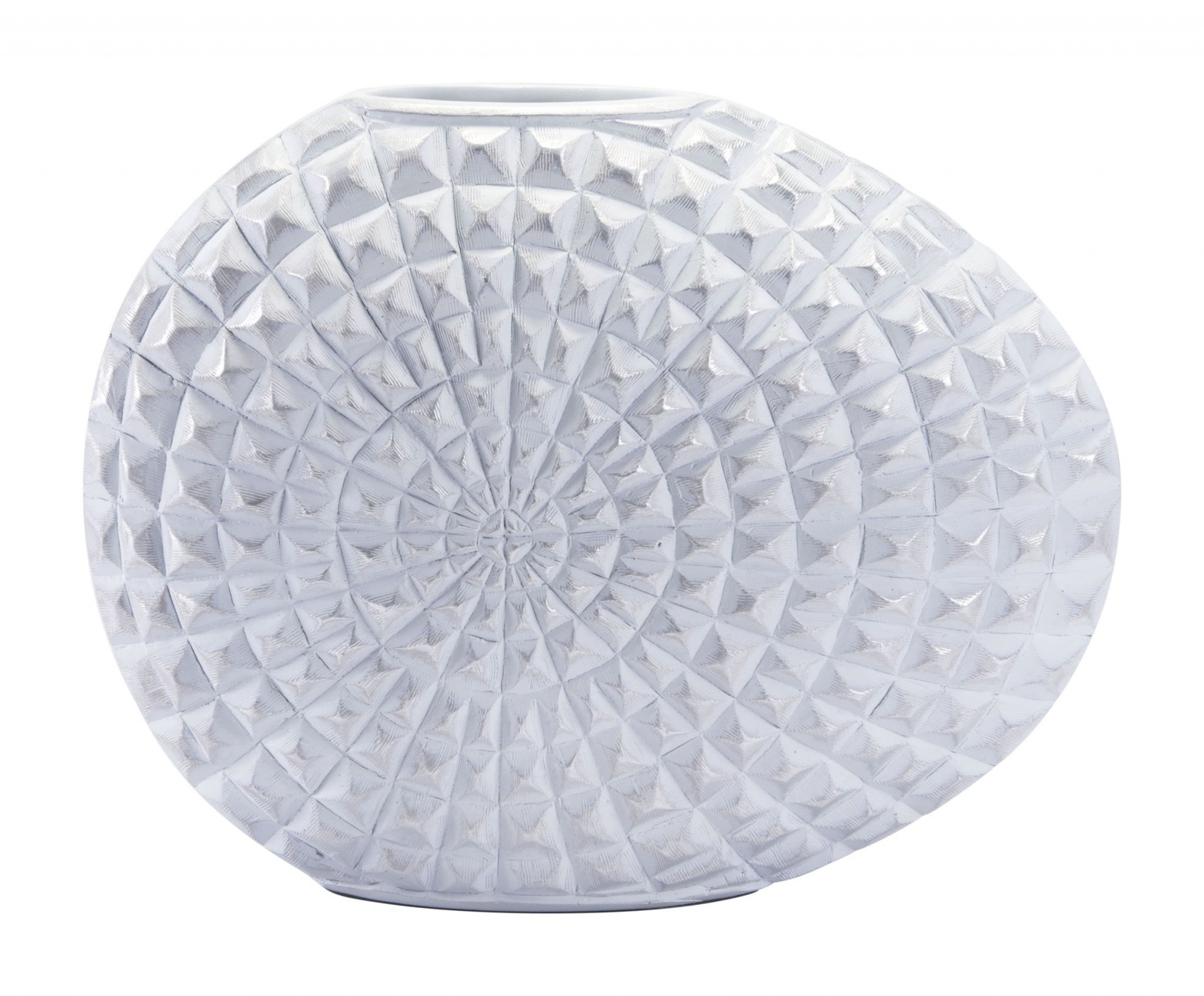 13.8" x 4.5" x 10.6" White, Polyresin, Small Vase