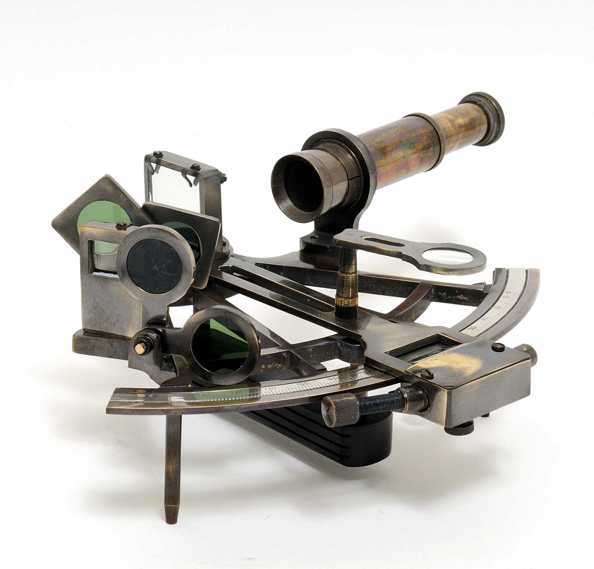 4" x 4" x 2.5" Nautical Sextant in Leather Case - Small