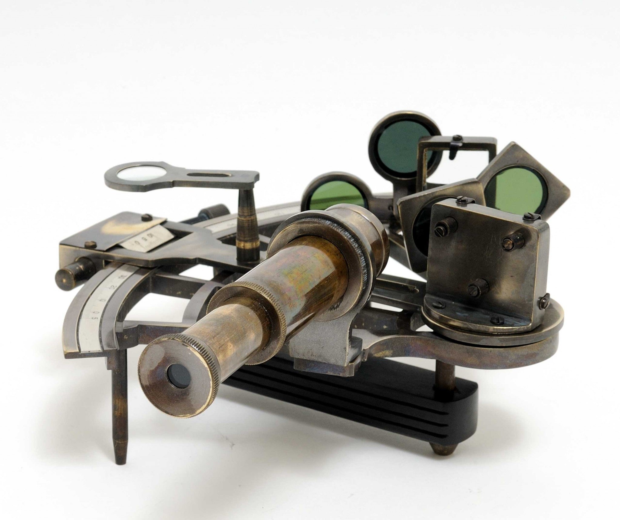 4" x 4" x 2.5" Nautical Sextant in Leather Case - Small