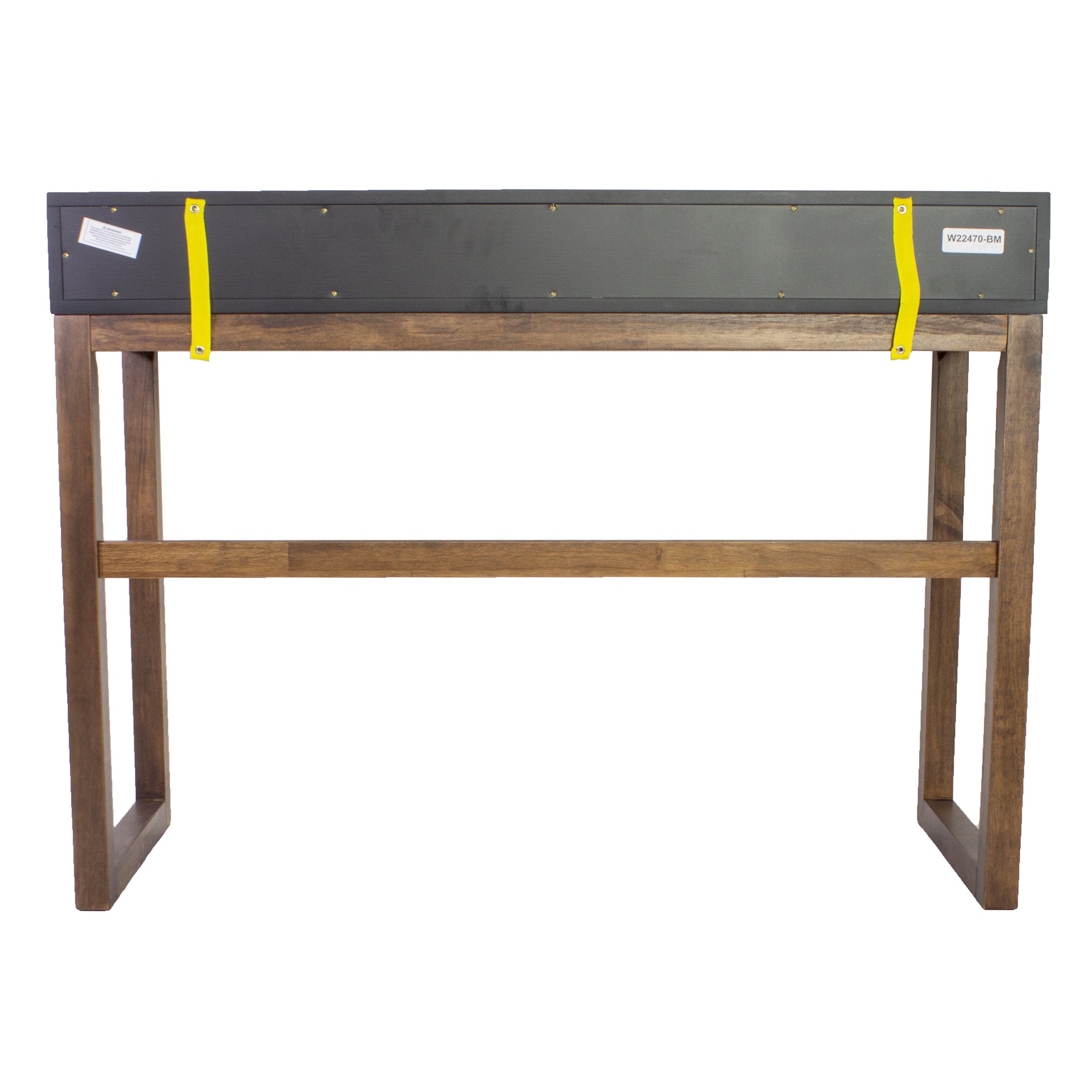 43" X 16" X 32" Black & Mocha Solid Wood Three Drawer Console Table