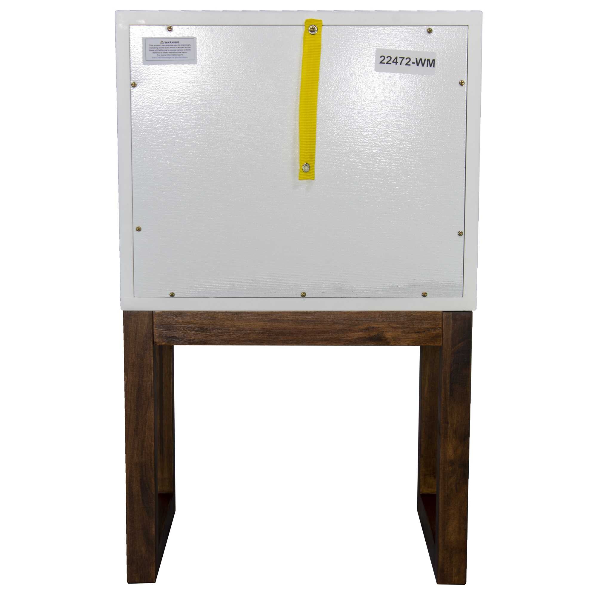 16" X 12" X 26" White and Mocha Solid Wood Two Drawer Side Table