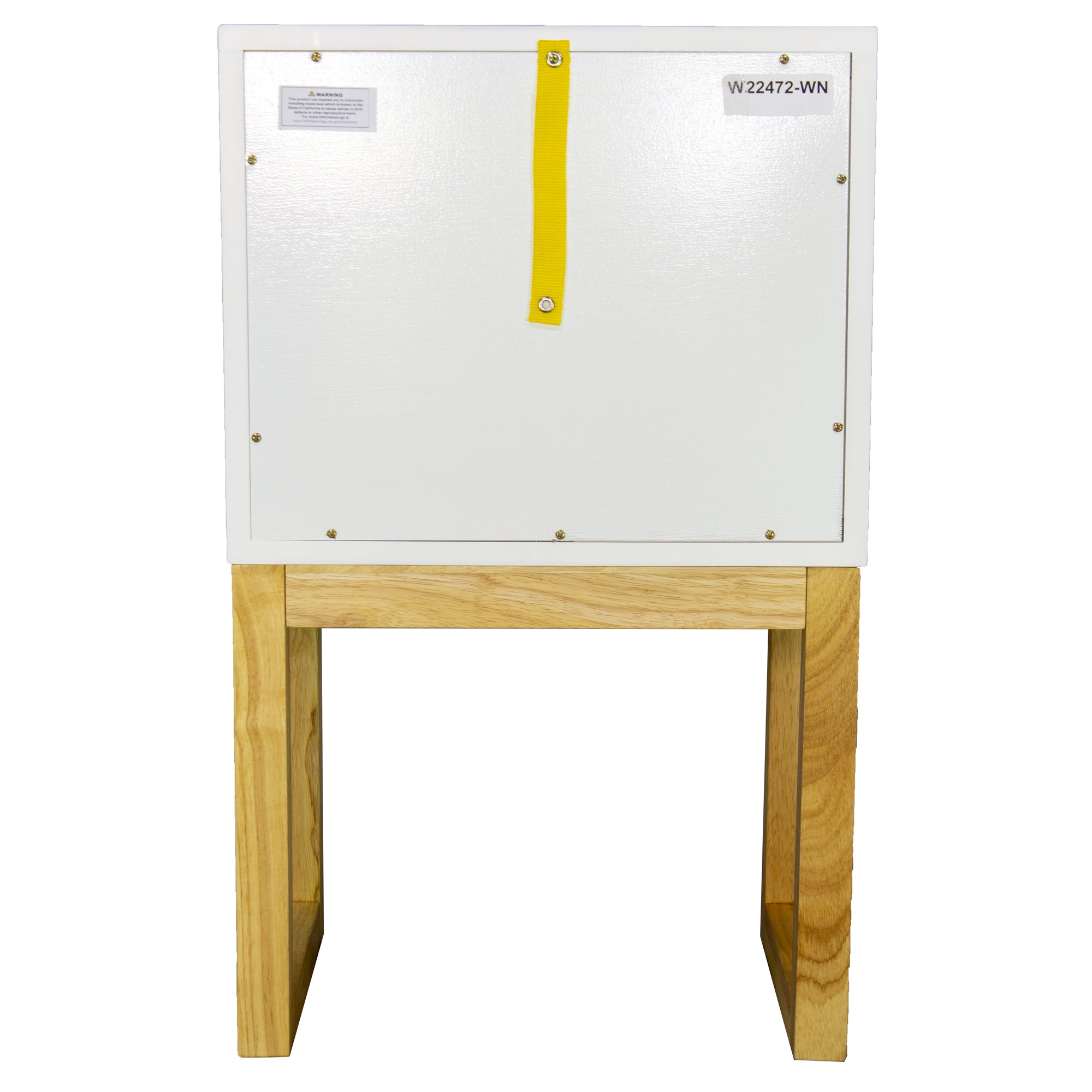 16" X 12" X 26" White & Natural Solid Wood Two Drawer Side Table