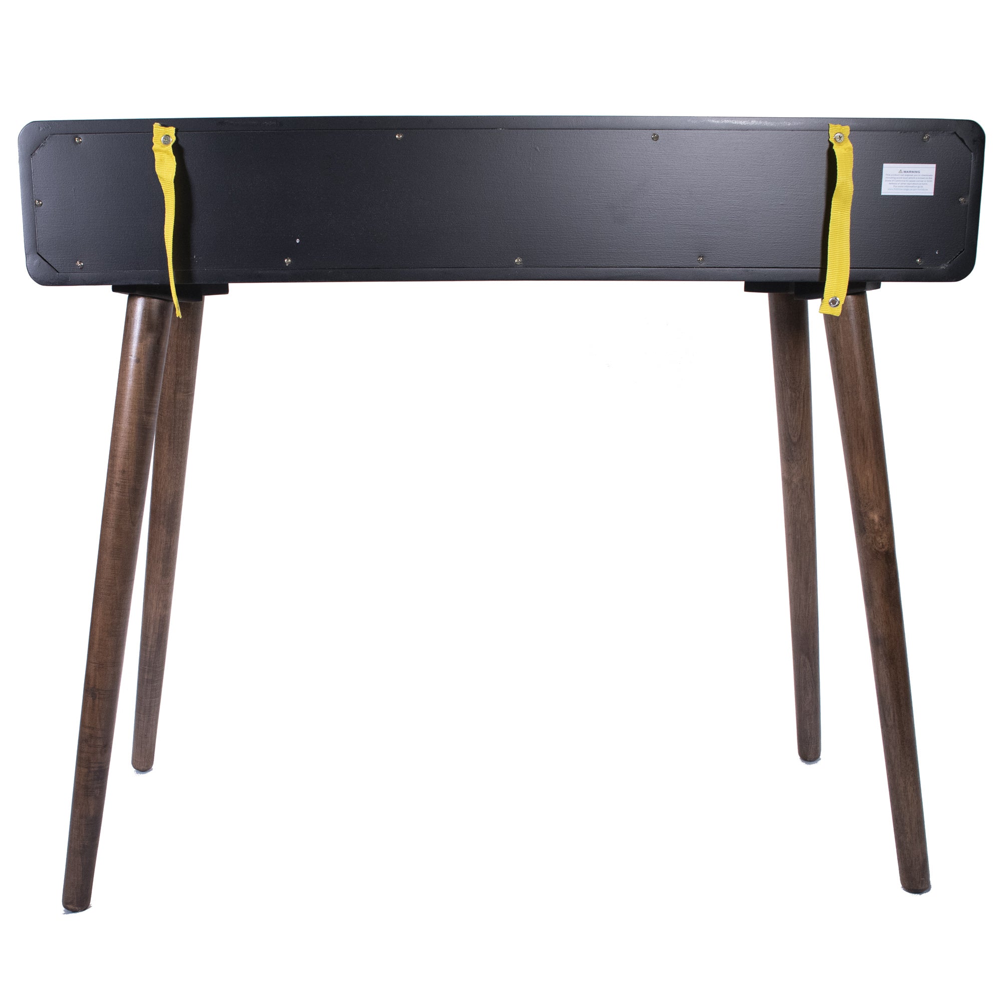 35" X 12" X 32" Black & Mocha Solid Wood Console Table with  Drawers