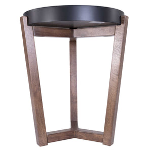 16" X 16" X 20" Black & Mocha Solid Wood Round Table