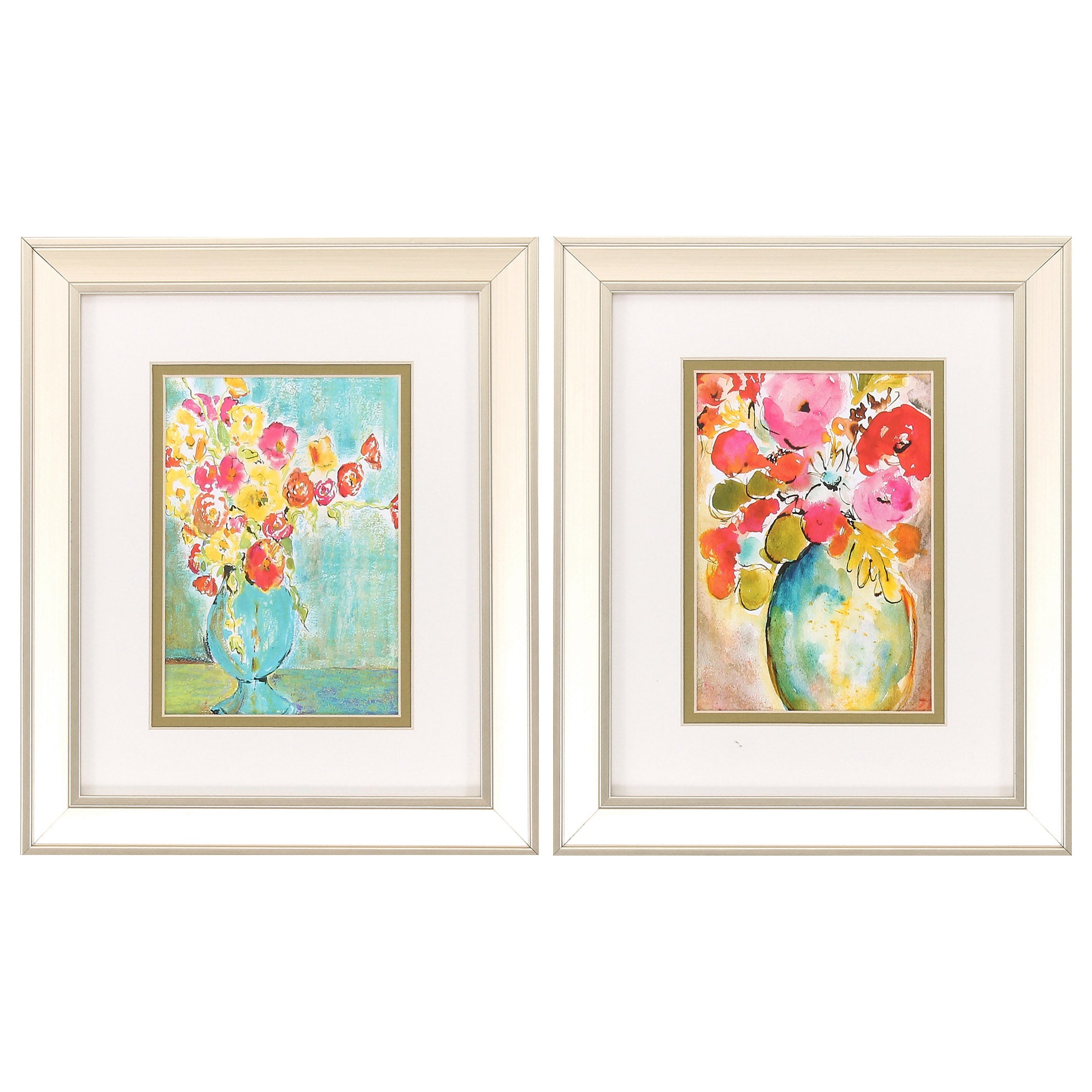 10" X 12" Champagne Gold Color Frame  Pastel Vase (Set of 2)