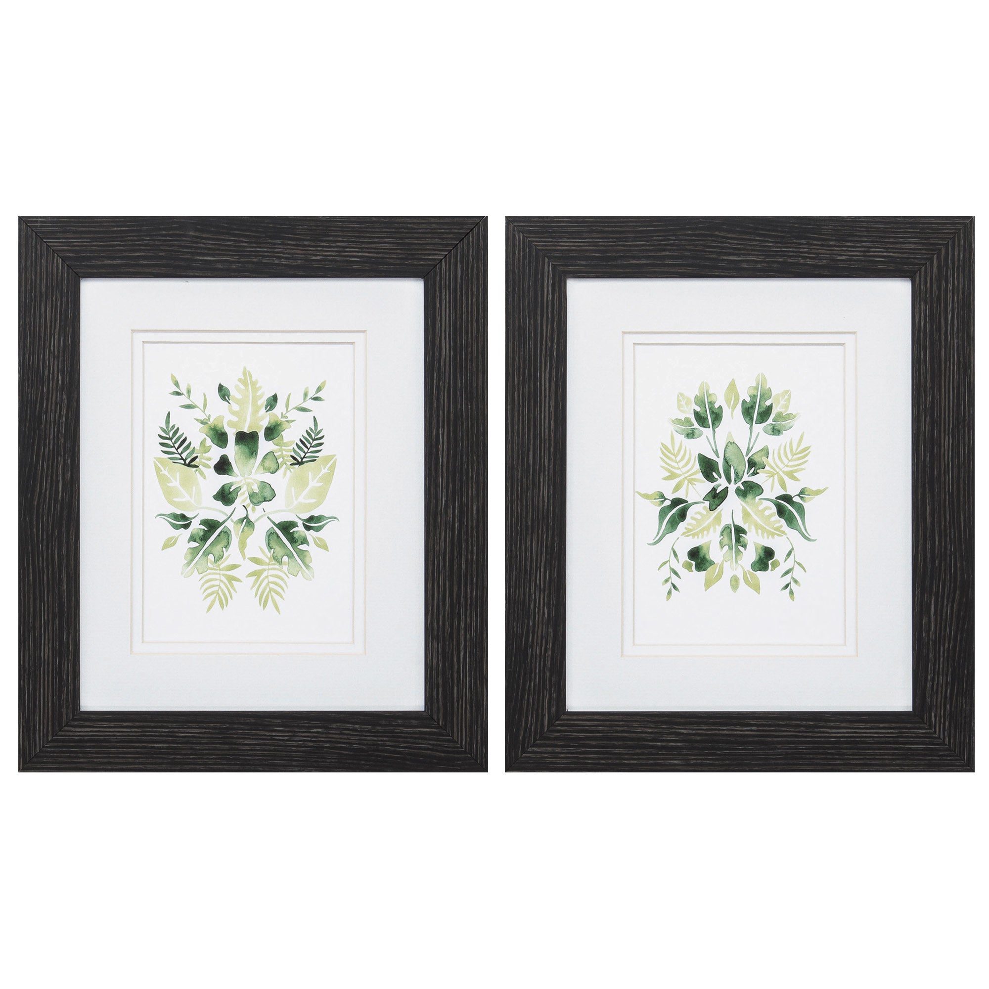 10" X 12" Distressed Black Frame Verdant Vignette (Set of 2)