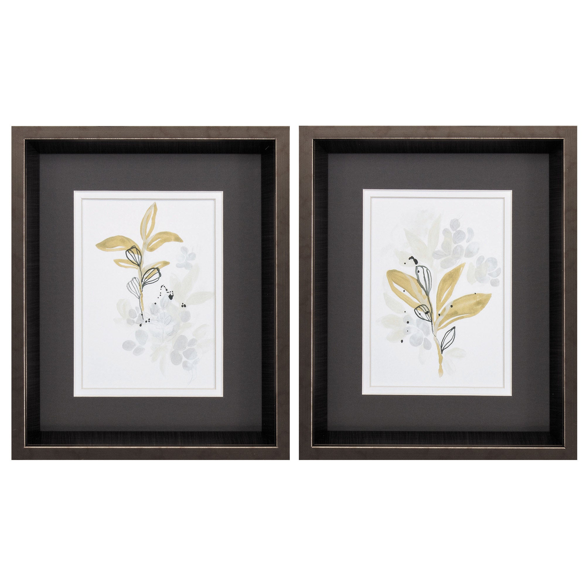 10" X 12" Brushed Silver Frame Minimalist Garden (Set of 2)