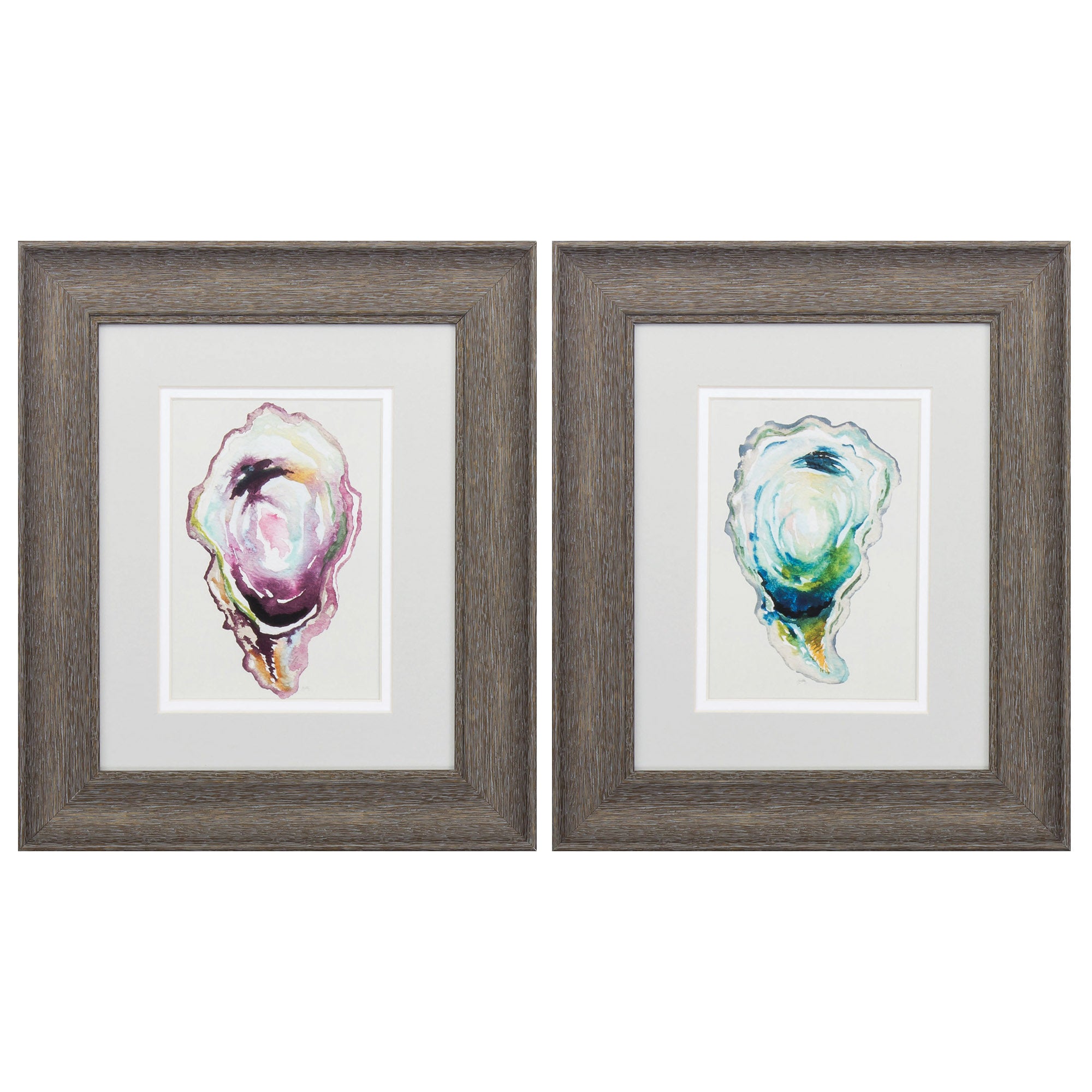 11" X 13" Distressed Wood Toned Frame Oyster (Set of 2)