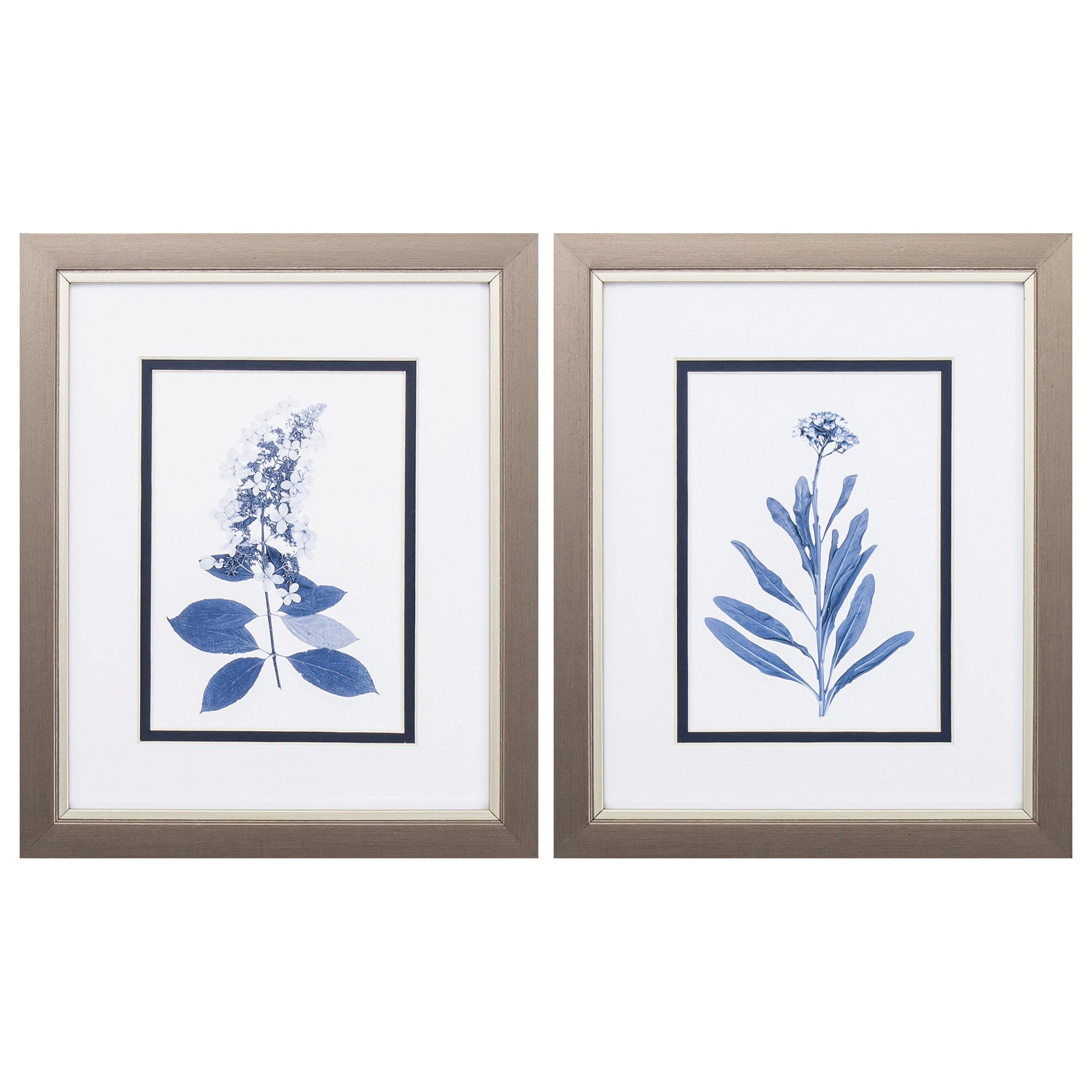 9" X 11" Metallic Bronze Frame Indigo Press Florals (Set of 2)