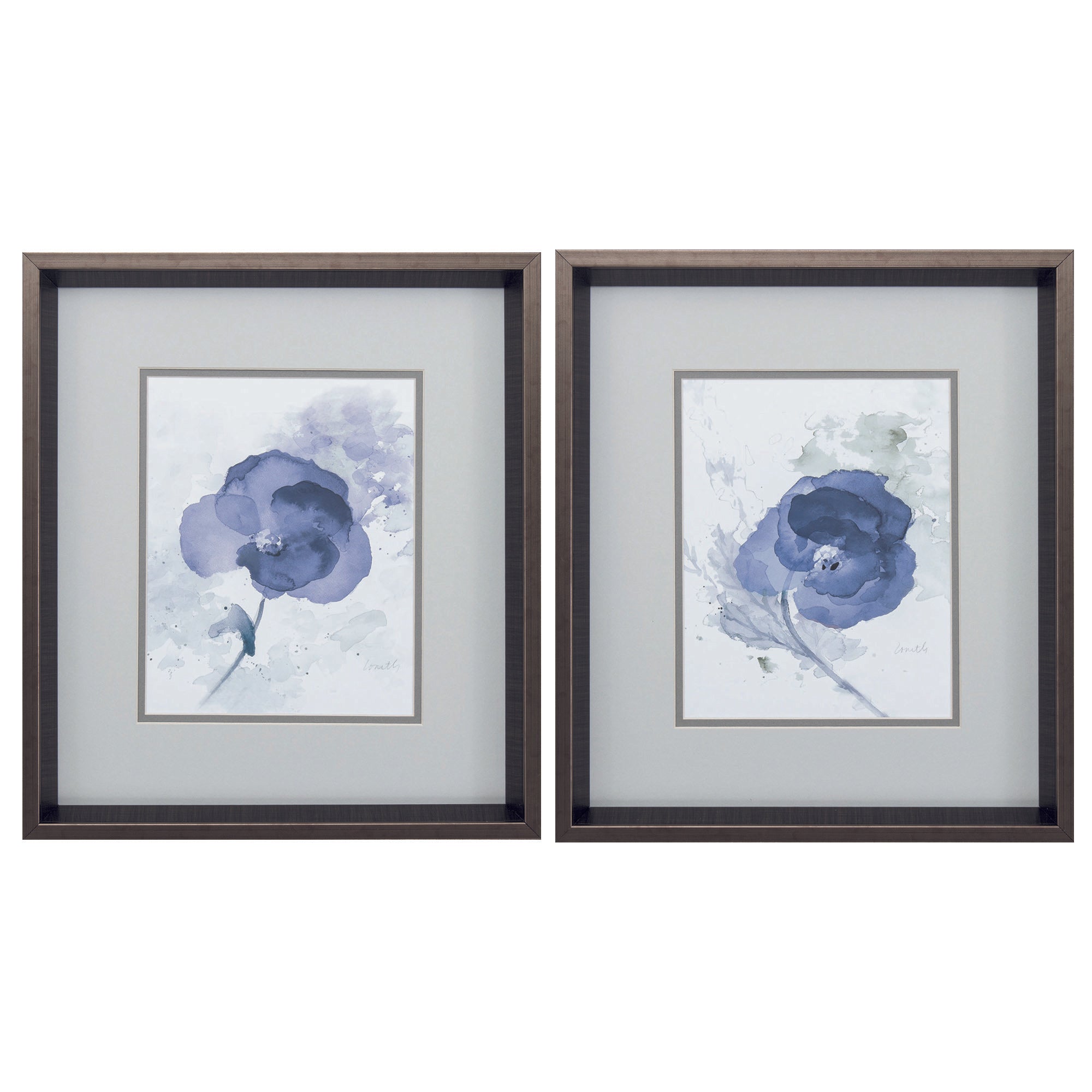 15" X 17" Brushed Silver Frame Lavender (Set of 2)