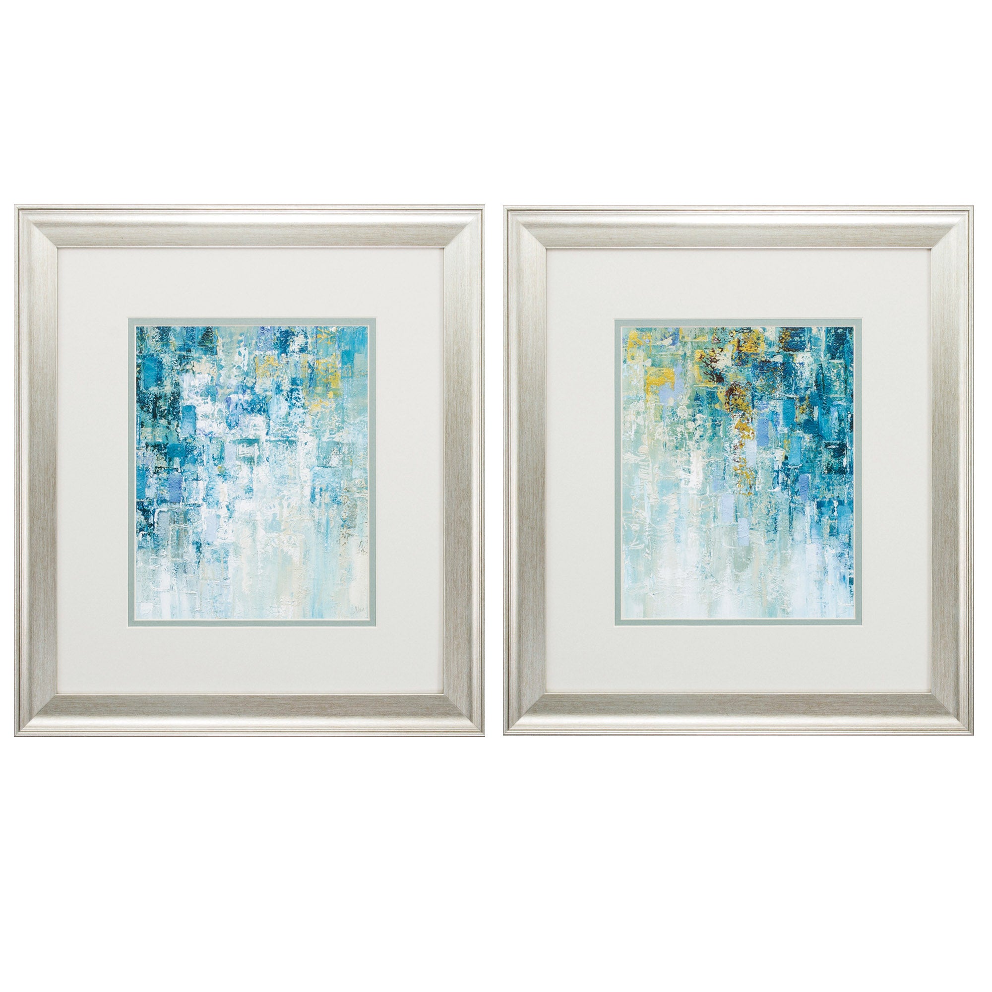 16" X 18" Brushed Silver Frame Blue (Set of 2)