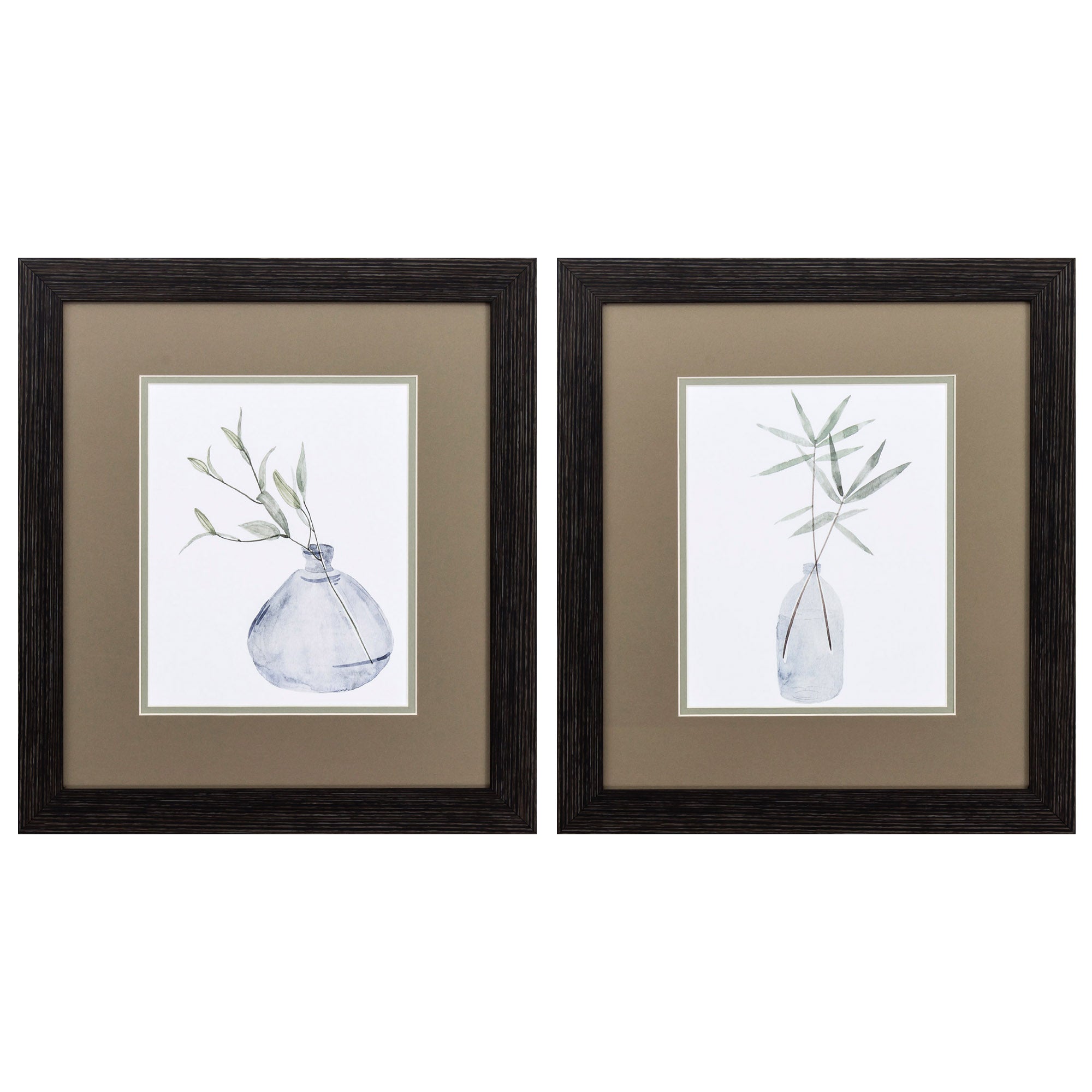 15" X 17" Distressed Black Frame Misty (Set of 2)