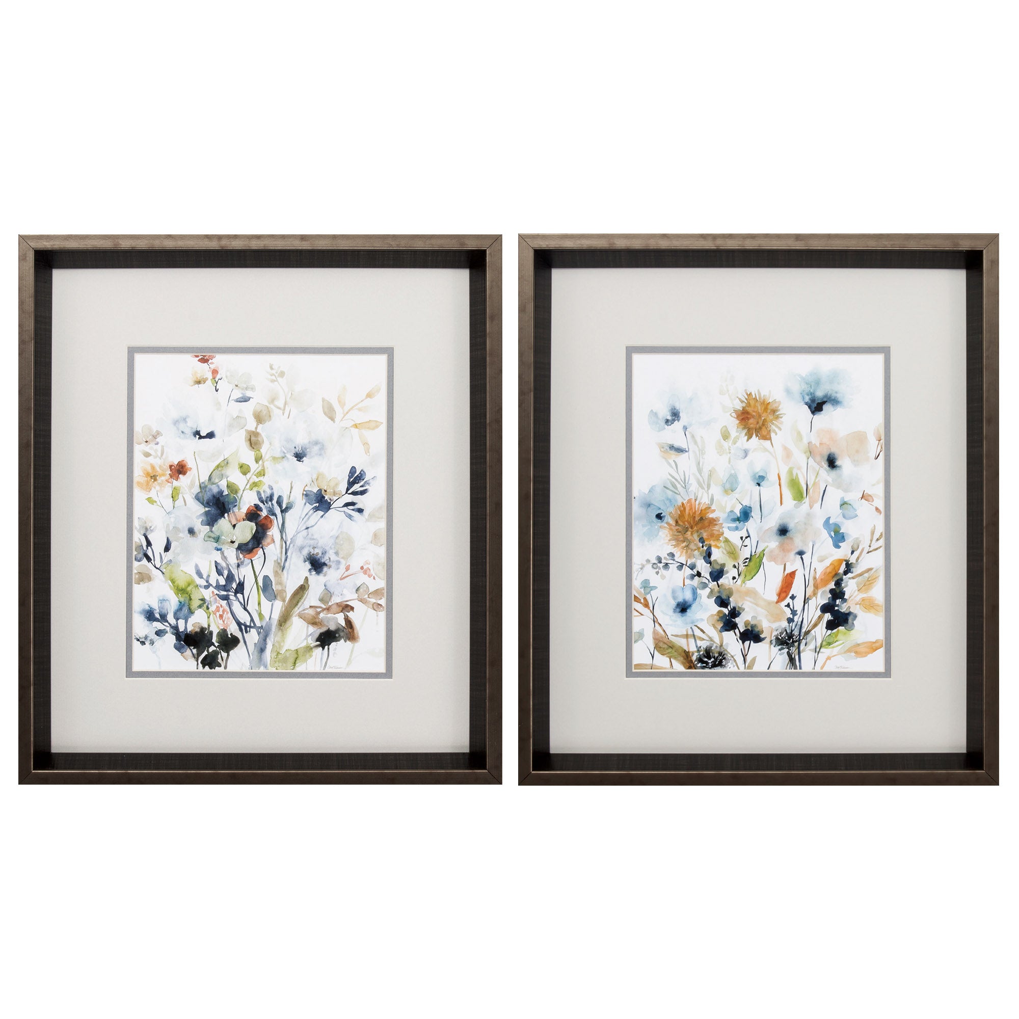15" X 17" Brushed Silver Frame Holland Spring Mix (Set of 2)