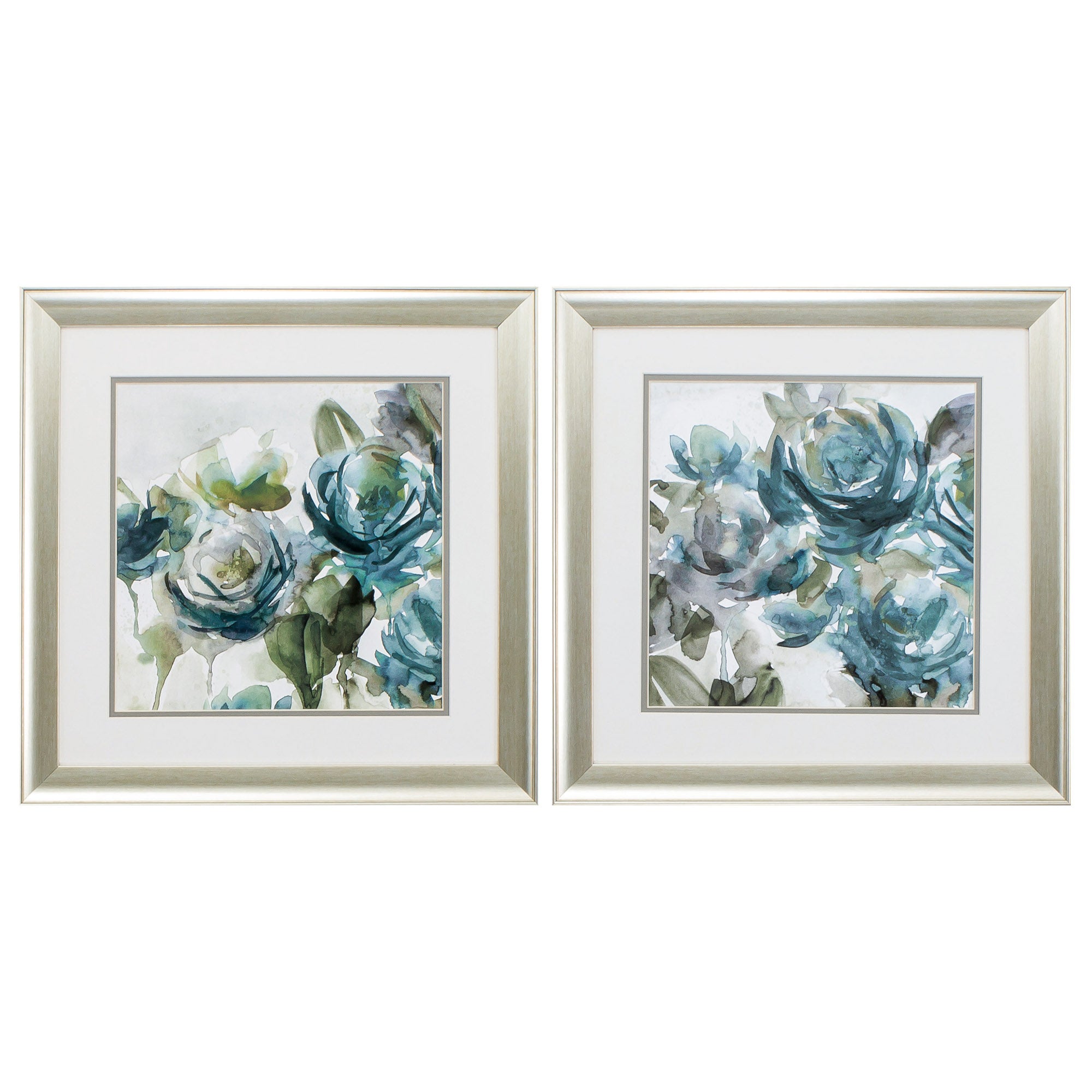 19" X 19" Aged Silver Frame Secret Garden (Set of 2)
