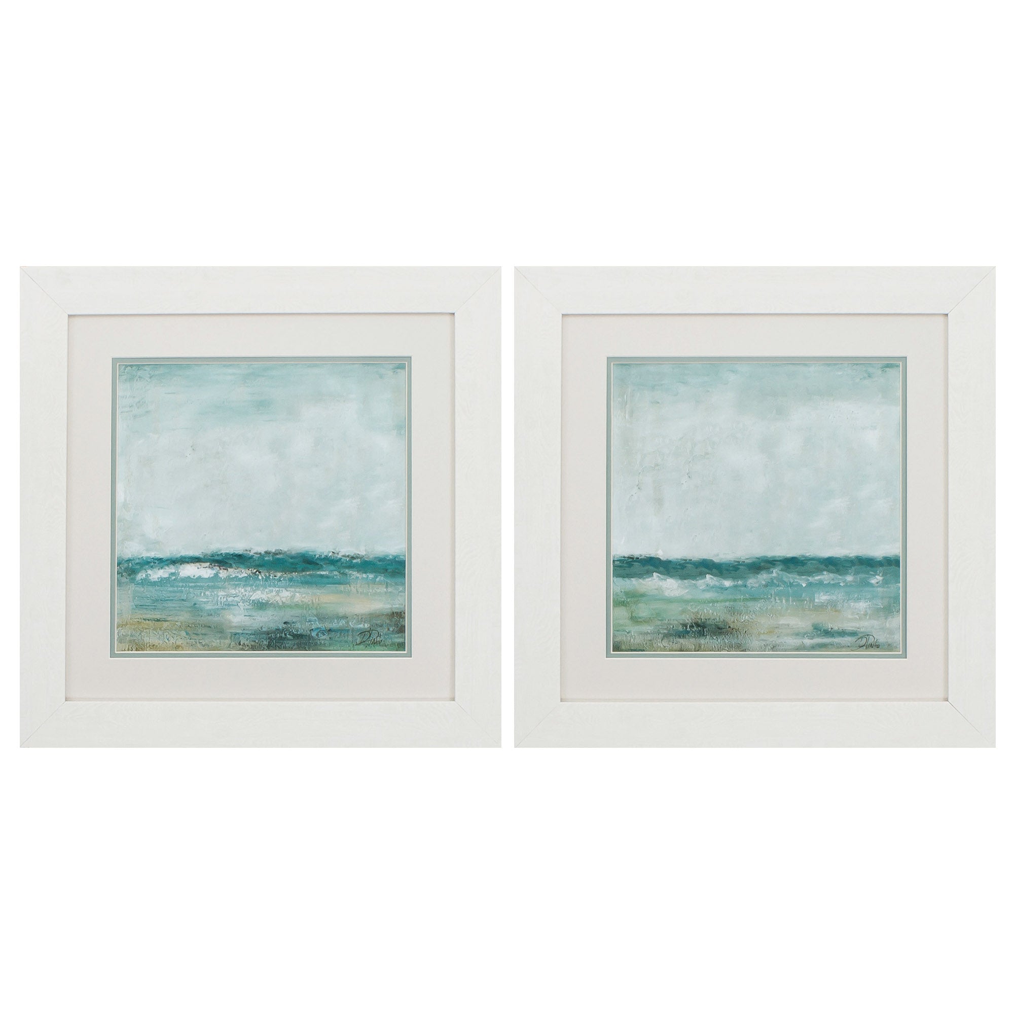 19" X 19" White Frame Cape Cod (Set of 2)