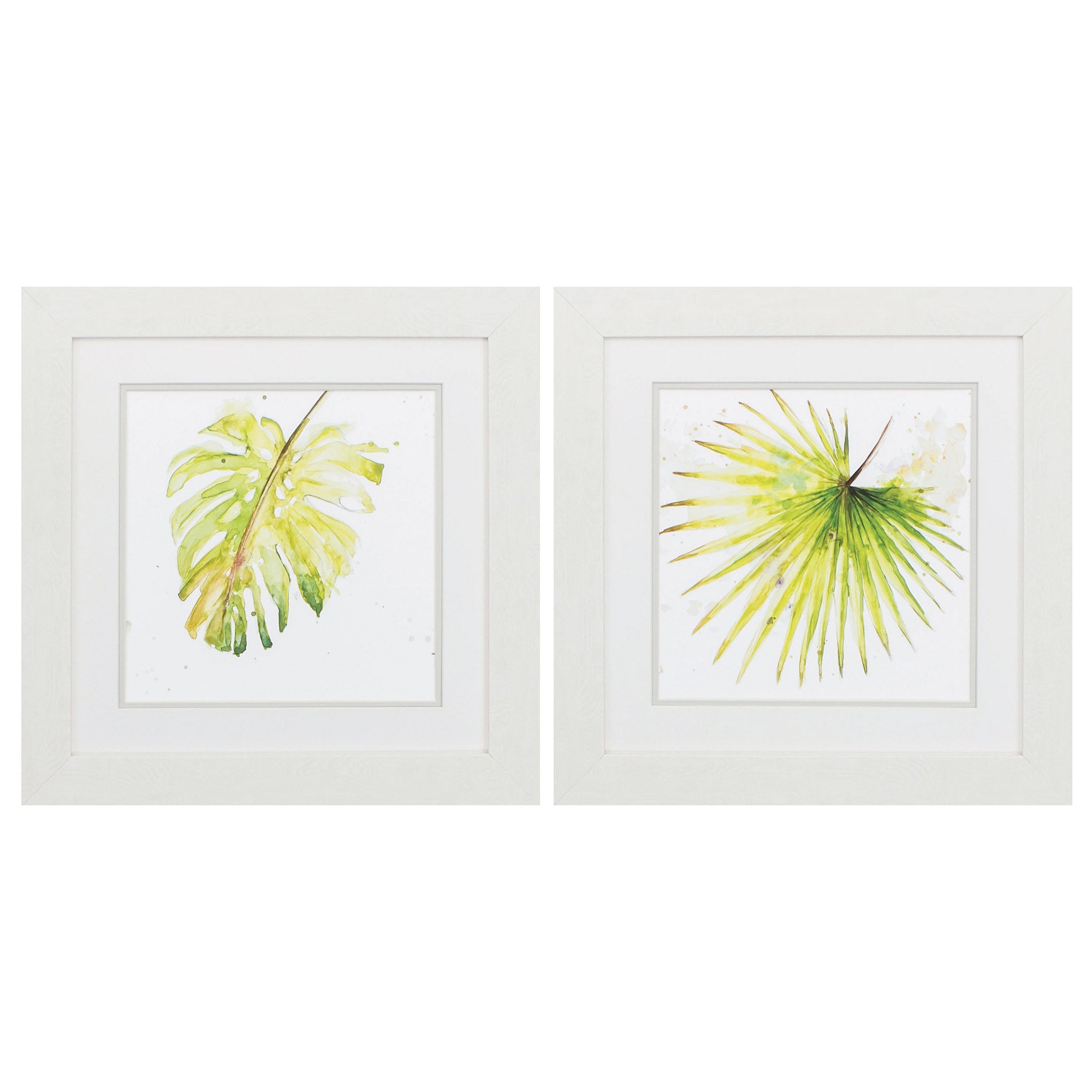 19" X 19" White Frame Balaze Palma (Set of 2)