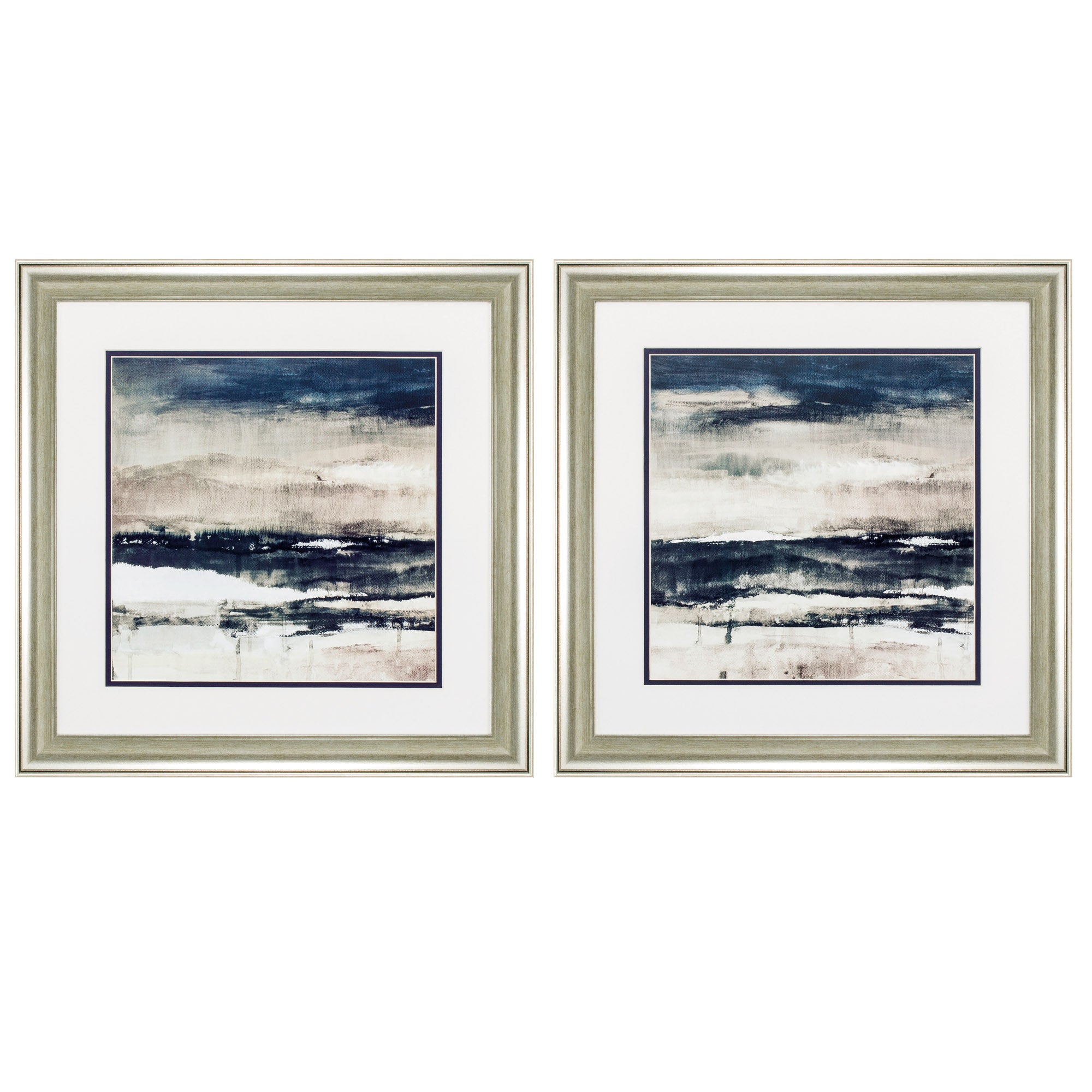 19" X 19" Brushed Silver Frame Stratscape (Set of 2)