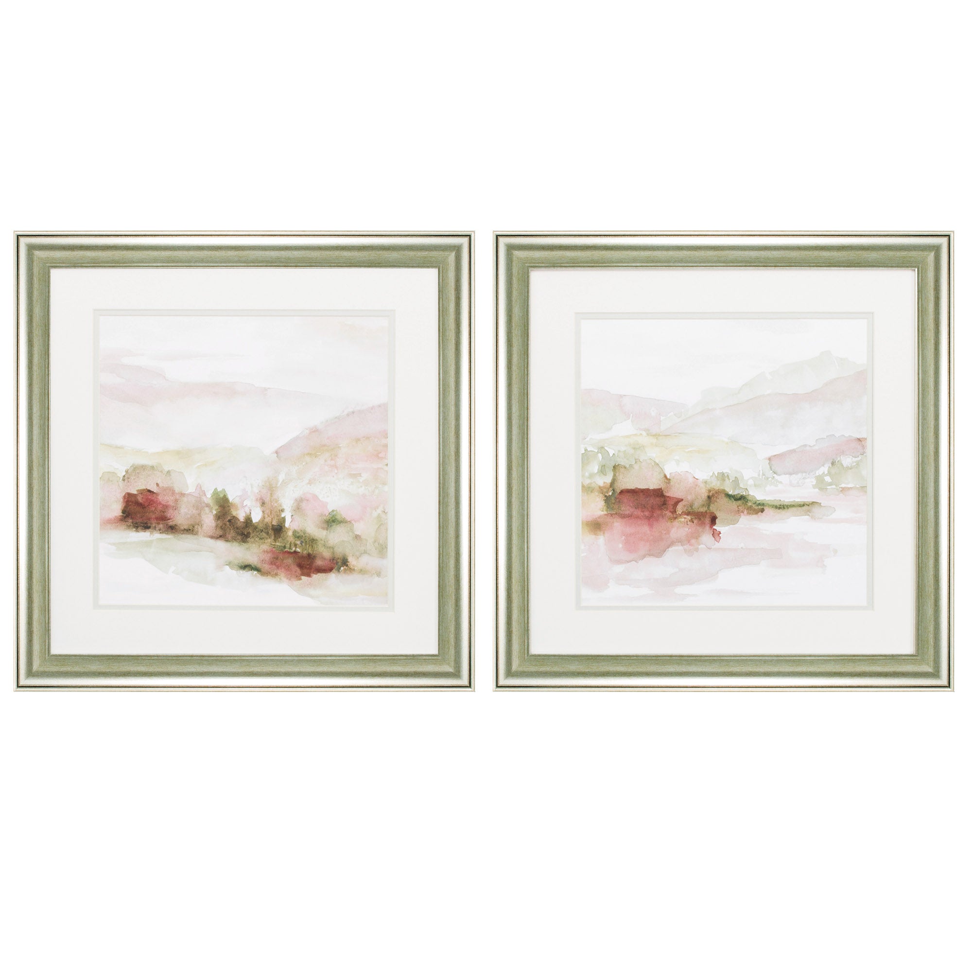 19" X 19" Brushed Silver Frame Windscape (Set of 2)