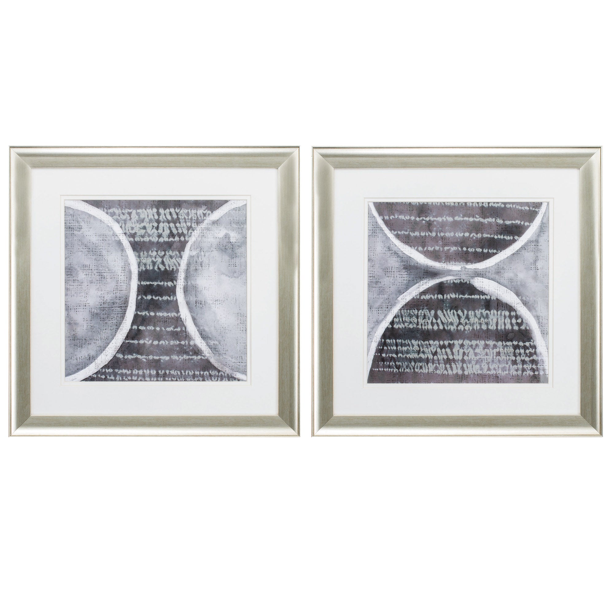 19" X 19" Brushed Silver Frame Stoneworks (Set of 2)