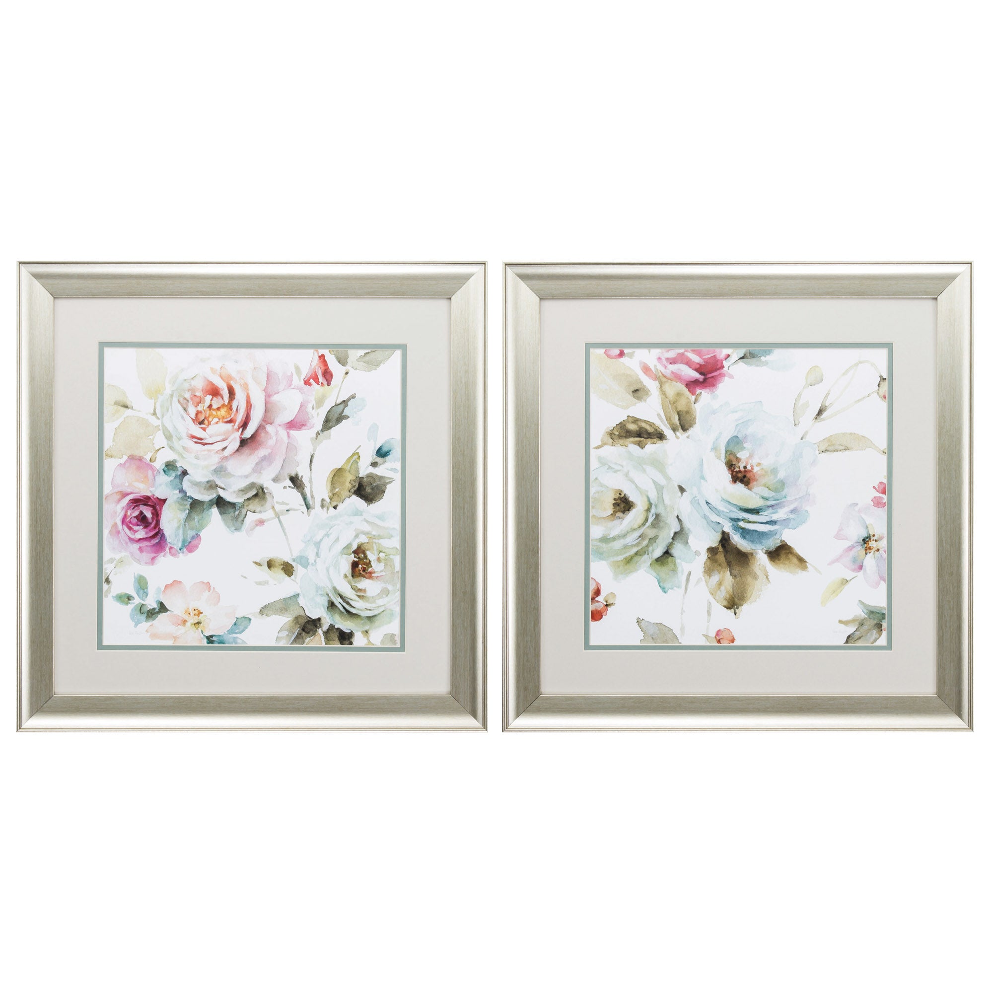 19" X 19" Brushed Silver Frame Beautiful Romance (Set of 2)