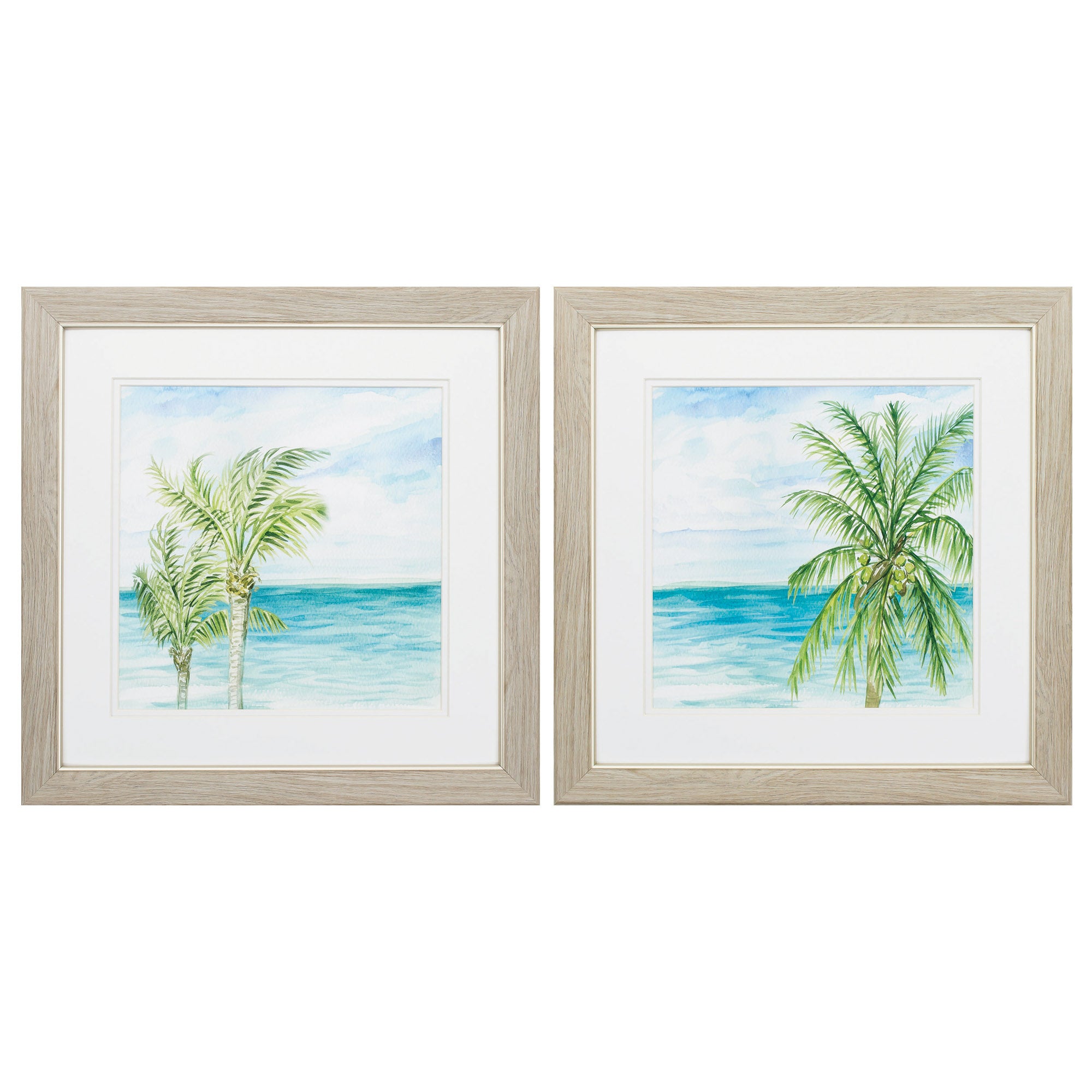 19" X 19" White Frame Coastal Breeze (Set of 2)